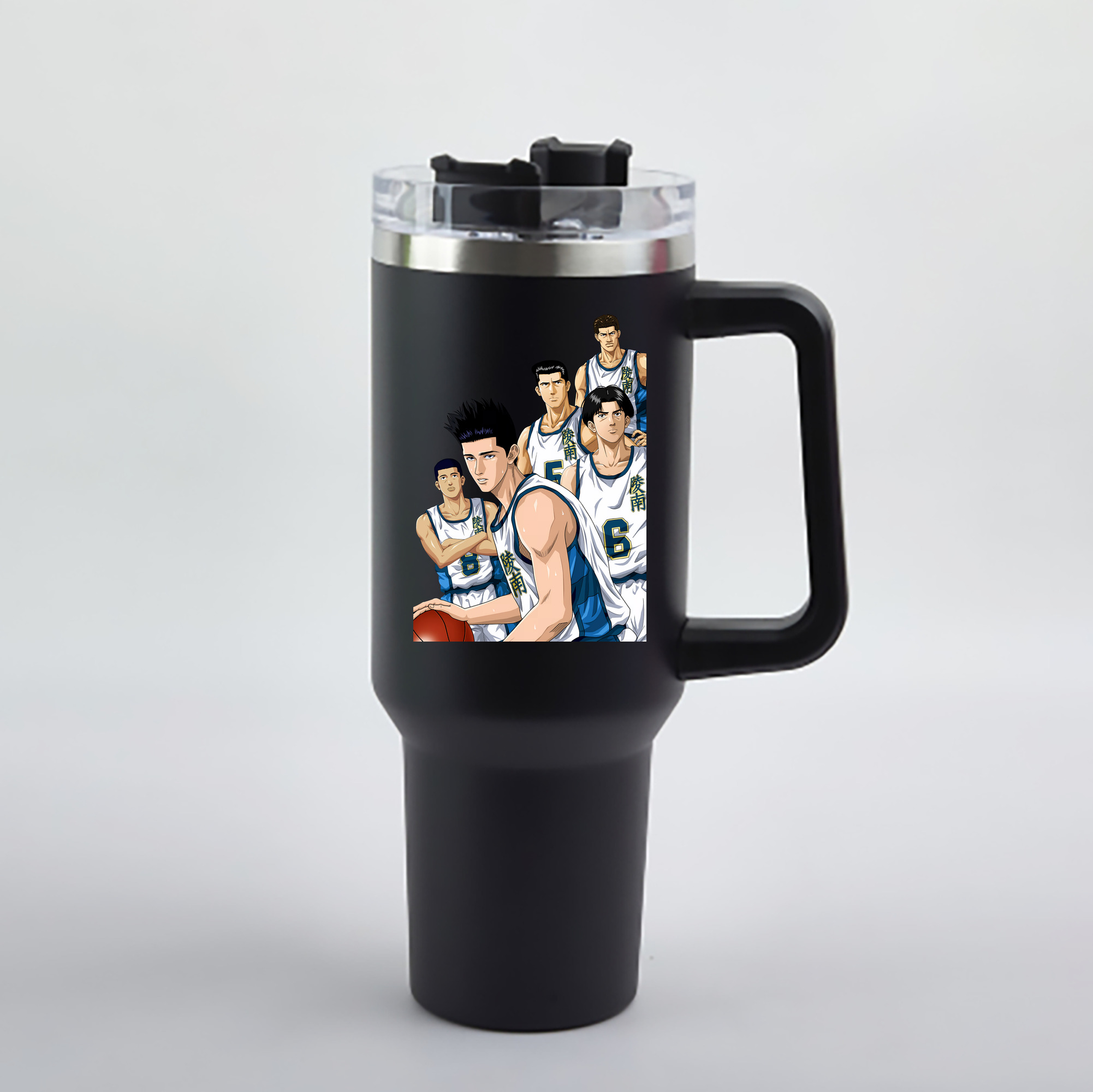 （画像用） SLAM DUNK／スラムダンク 1200mL車用タンブラー - クリスタルステッカー（プラスチックストロー付き）