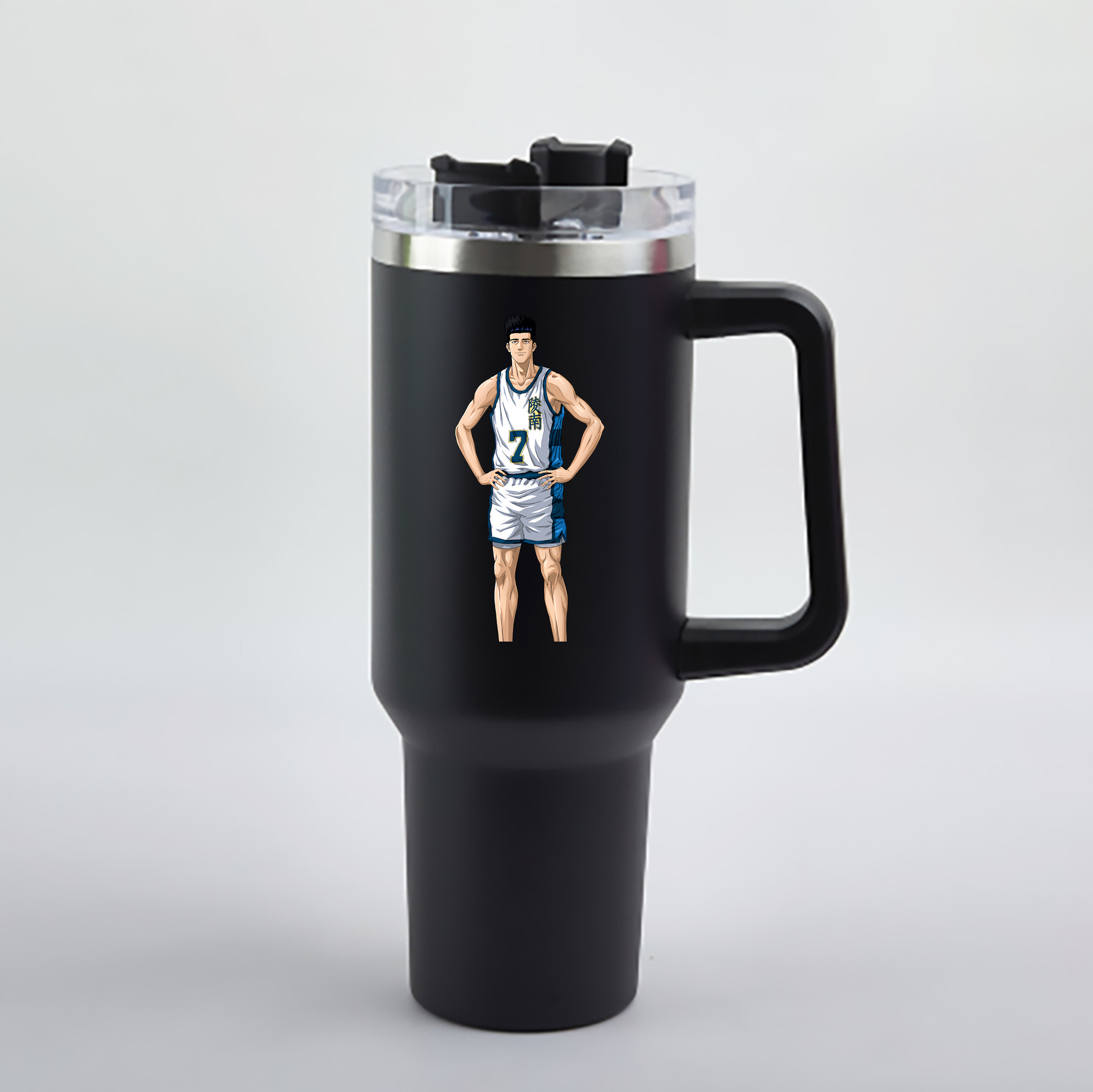 （画像用） SLAM DUNK／スラムダンク 1200mL車用タンブラー - クリスタルステッカー（プラスチックストロー付き）