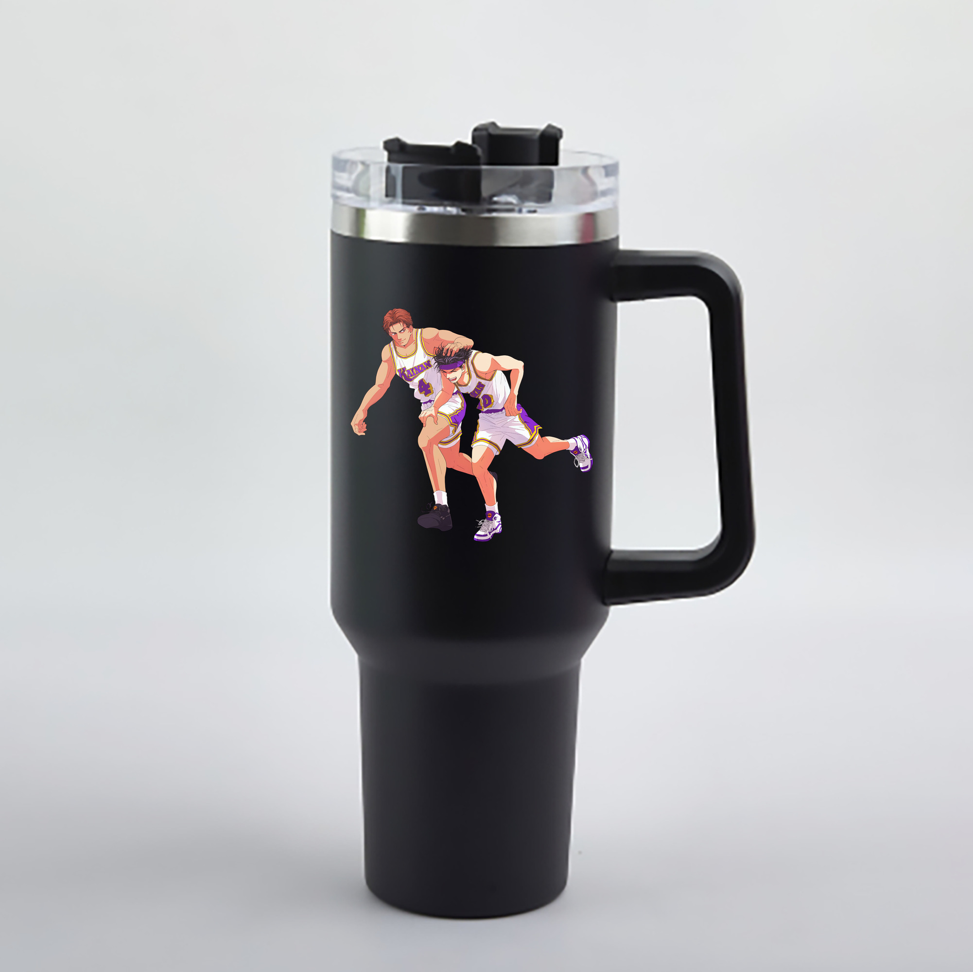 （画像用） SLAM DUNK／スラムダンク 1200mL車用タンブラー - クリスタルステッカー（プラスチックストロー付き）