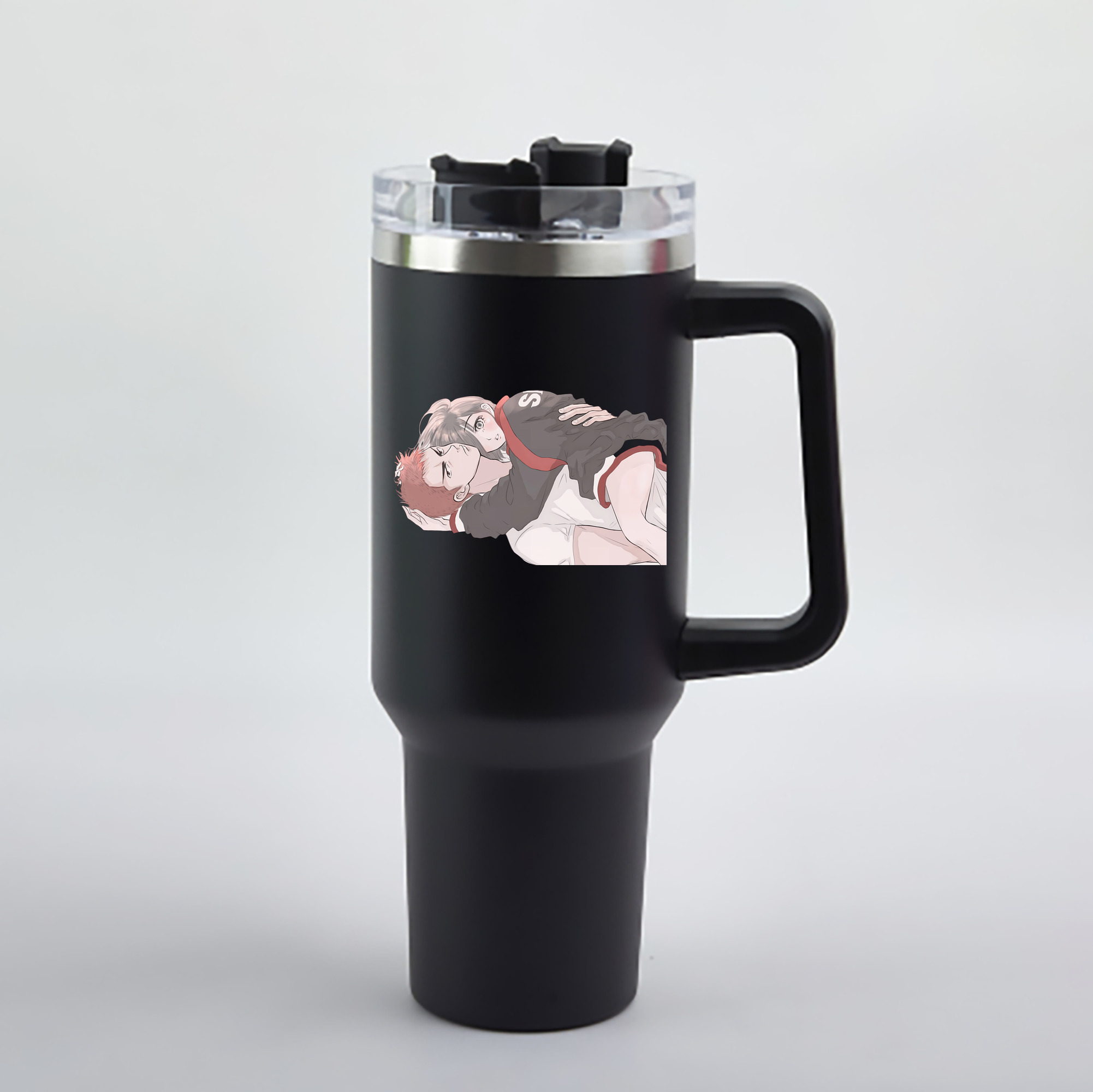 （画像用） SLAM DUNK／スラムダンク 1200mL車用タンブラー - クリスタルステッカー（プラスチックストロー付き）