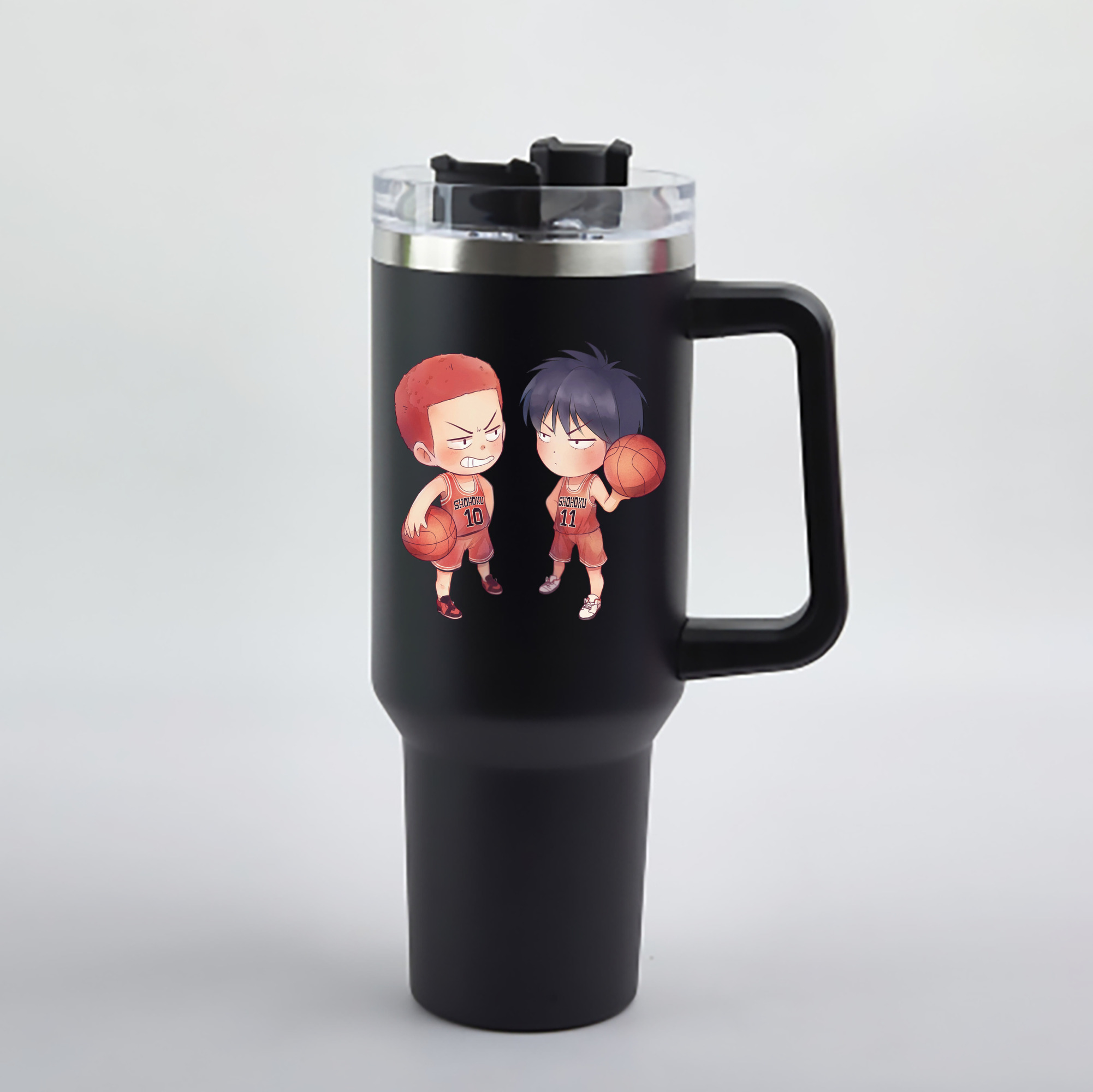 （画像用） SLAM DUNK／スラムダンク 1200mL車用タンブラー - クリスタルステッカー（プラスチックストロー付き）