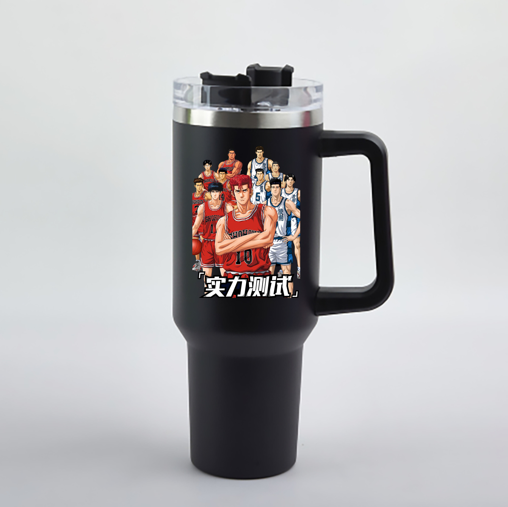 （画像用） SLAM DUNK／スラムダンク 1200mL車用タンブラー - クリスタルステッカー（プラスチックストロー付き）