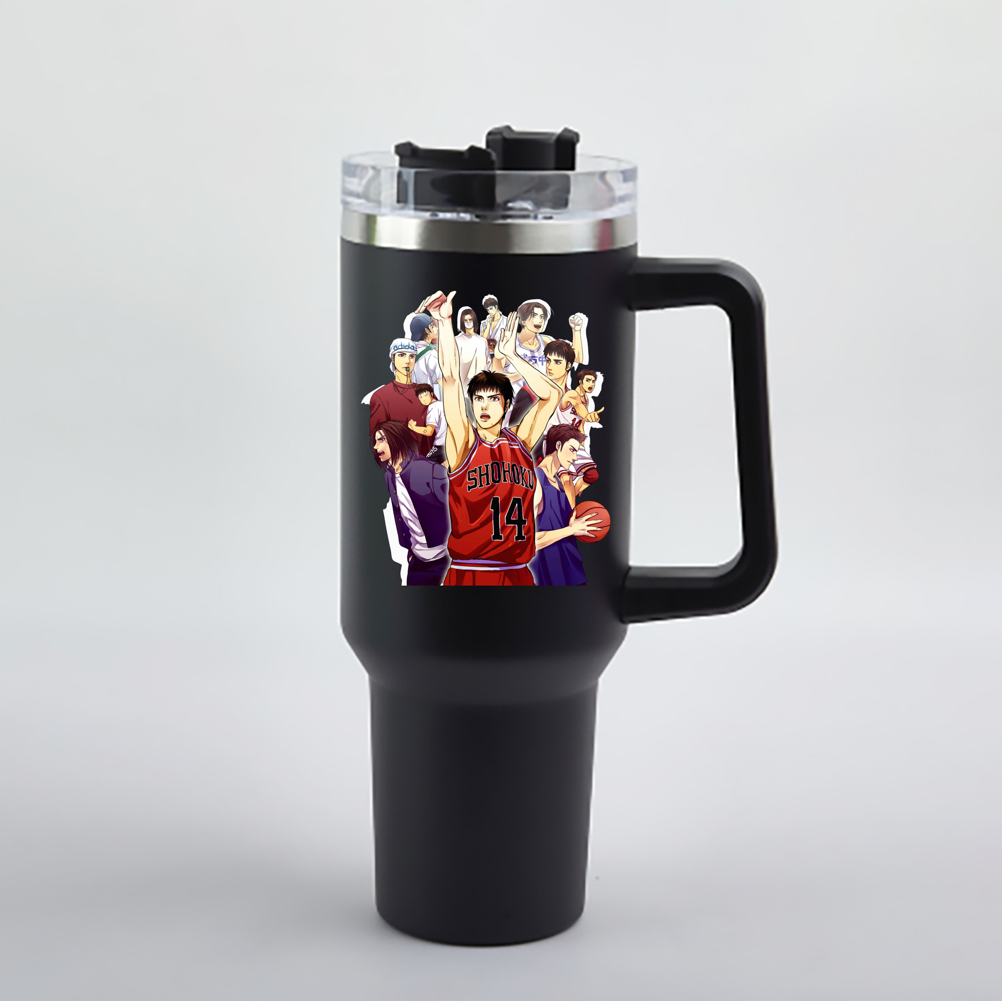 （画像用） SLAM DUNK／スラムダンク 1200mL車用タンブラー - クリスタルステッカー（プラスチックストロー付き）