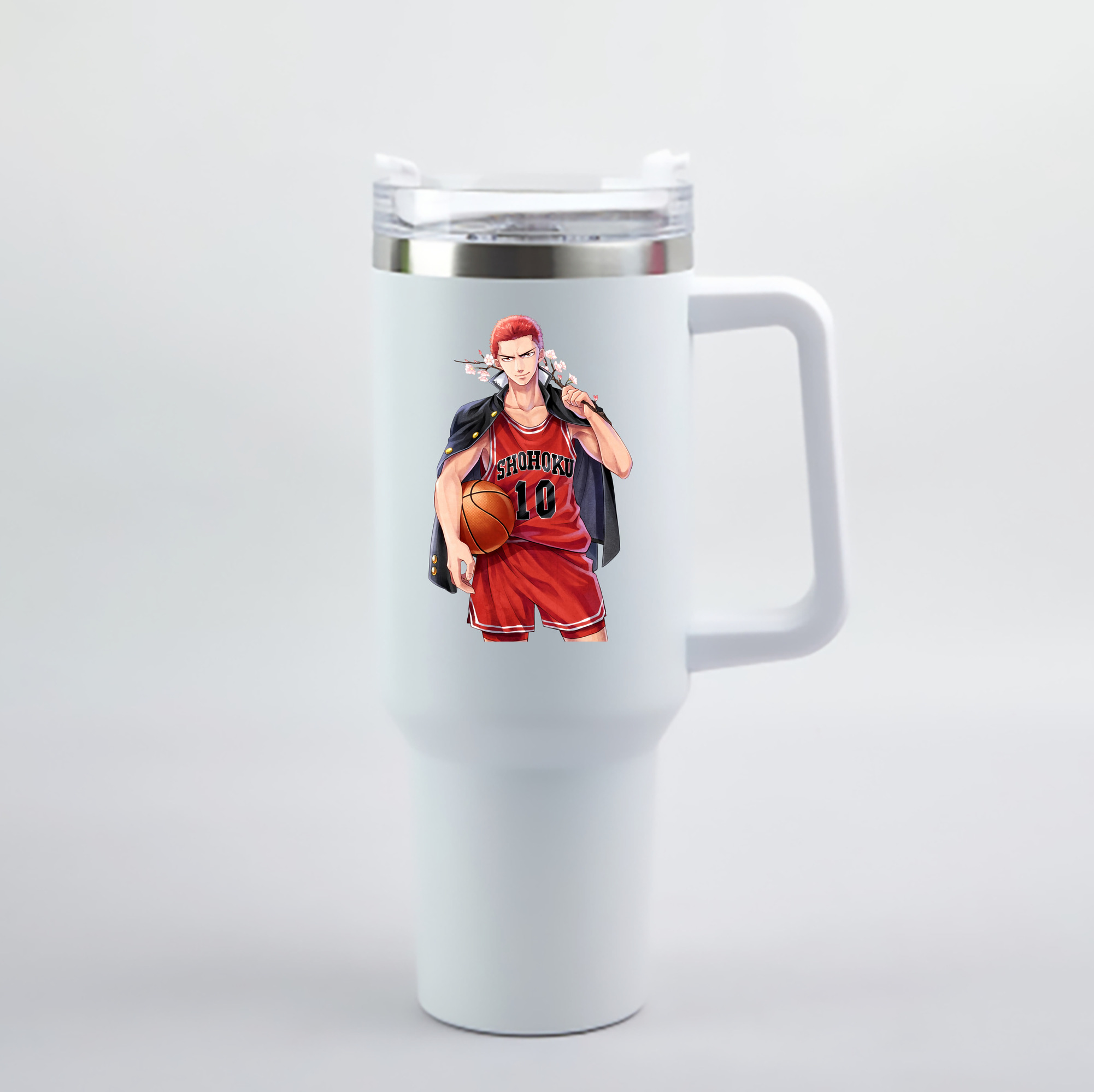 （画像用） SLAM DUNK／スラムダンク 1200mL車用タンブラー - クリスタルステッカー（プラスチックストロー付き）