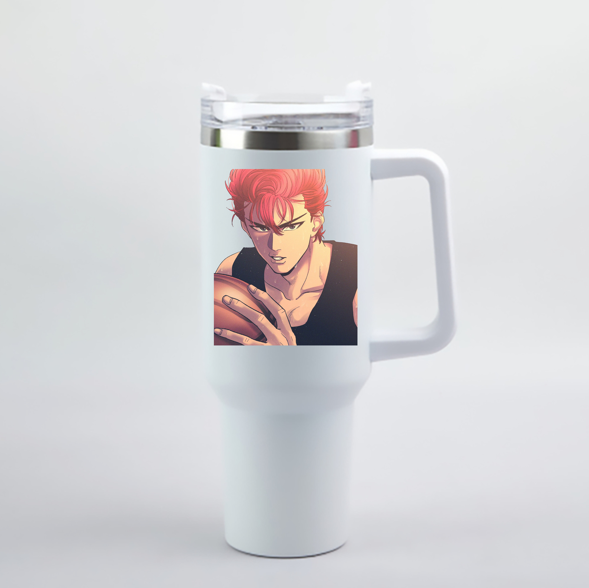 （画像用） SLAM DUNK／スラムダンク 1200mL車用タンブラー - クリスタルステッカー（プラスチックストロー付き）