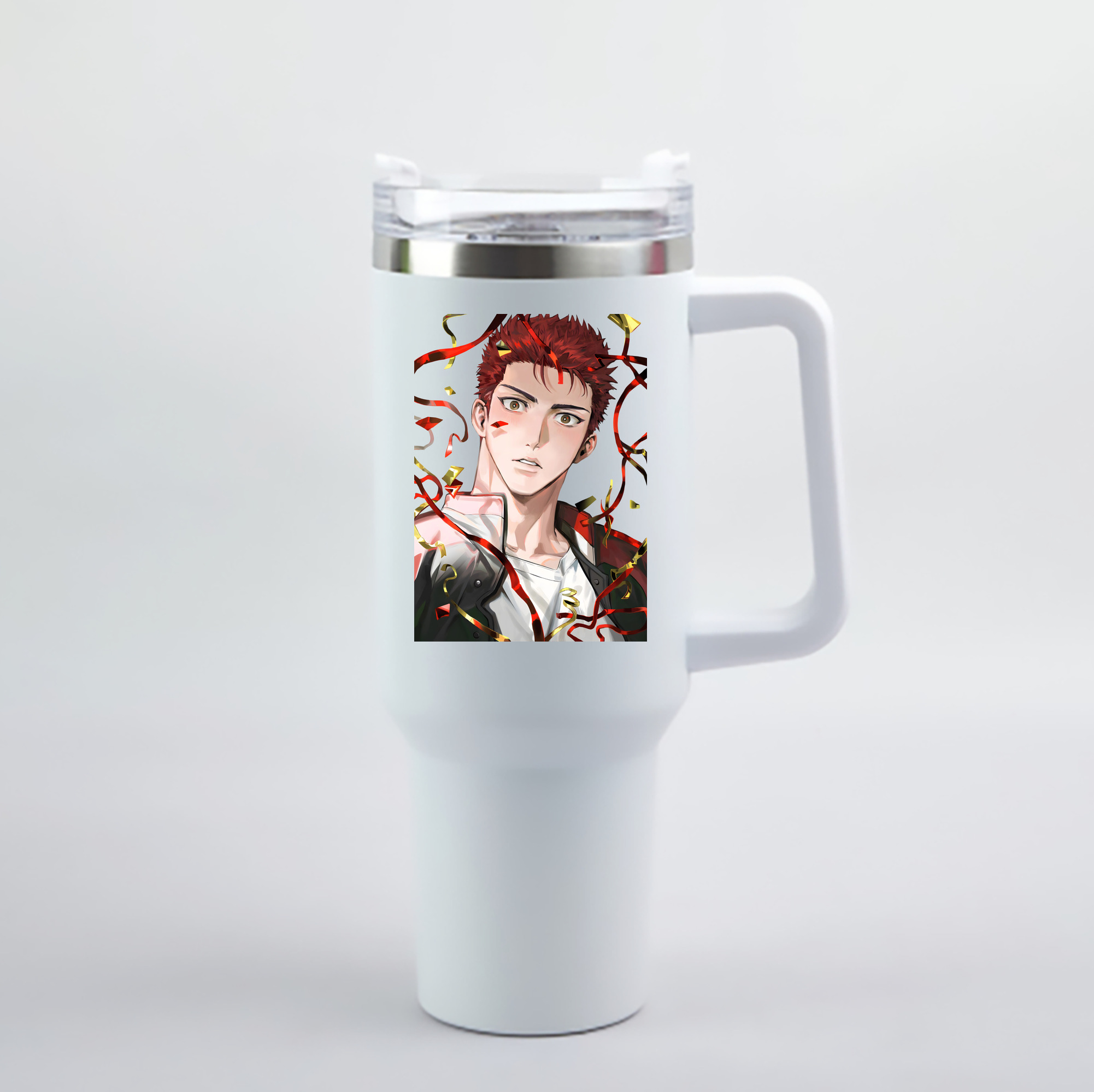 （画像用） SLAM DUNK／スラムダンク 1200mL車用タンブラー - クリスタルステッカー（プラスチックストロー付き）