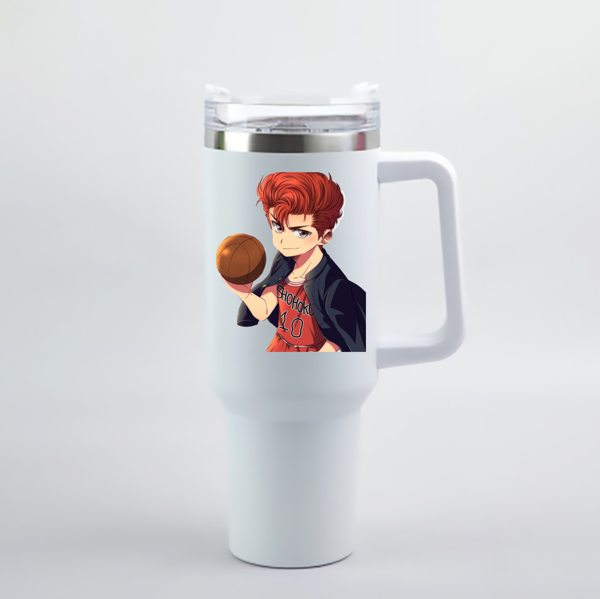 （画像用） SLAM DUNK／スラムダンク 1200mL車用タンブラー - クリスタルステッカー（プラスチックストロー付き）