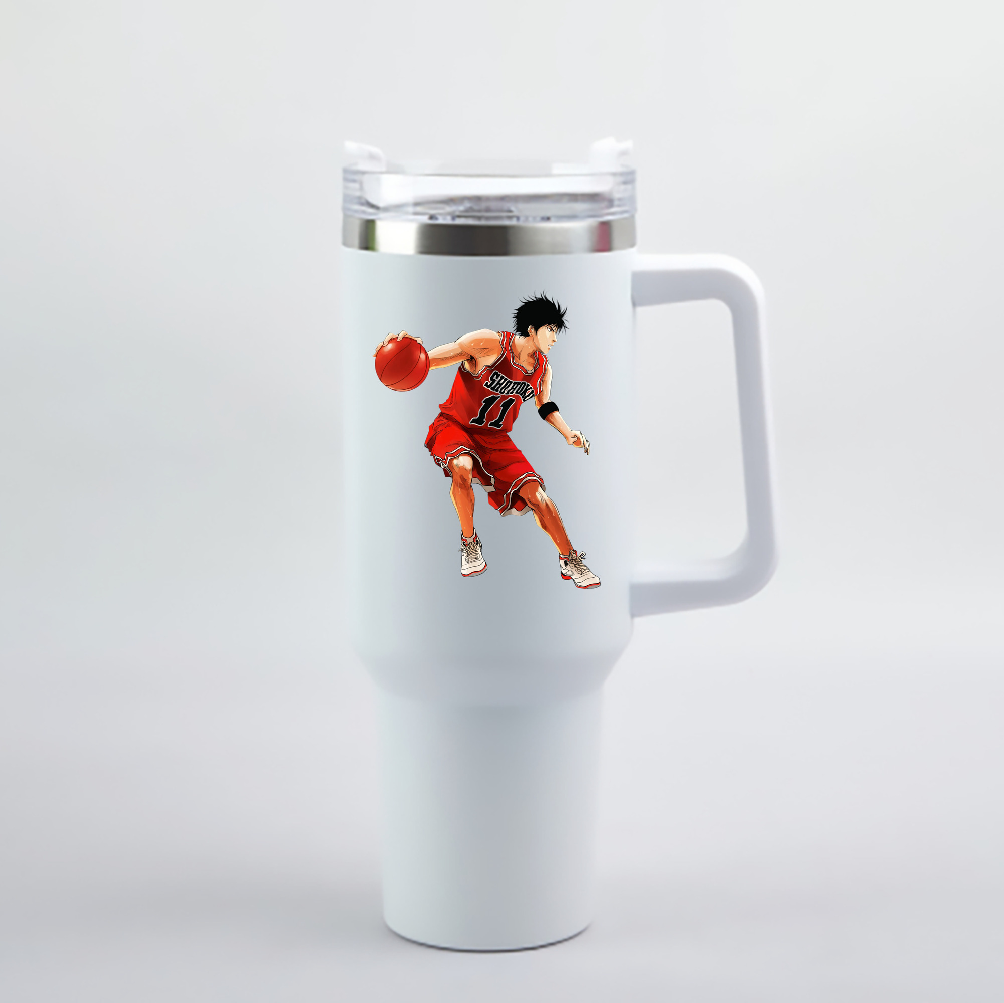 （画像用） SLAM DUNK／スラムダンク 1200mL車用タンブラー - クリスタルステッカー（プラスチックストロー付き）
