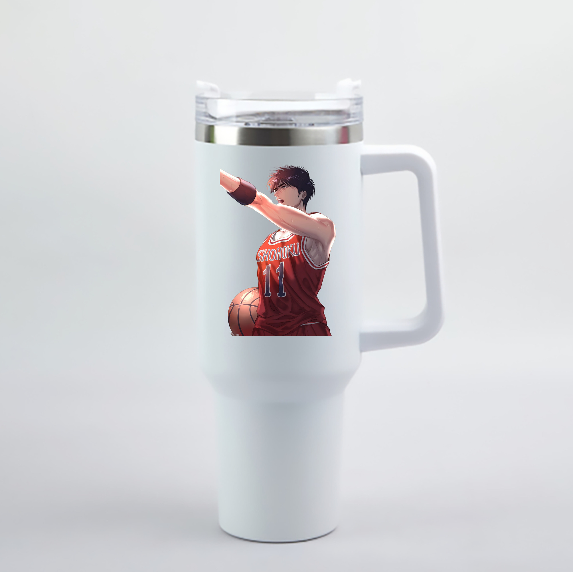 （画像用） SLAM DUNK／スラムダンク 1200mL車用タンブラー - クリスタルステッカー（プラスチックストロー付き）