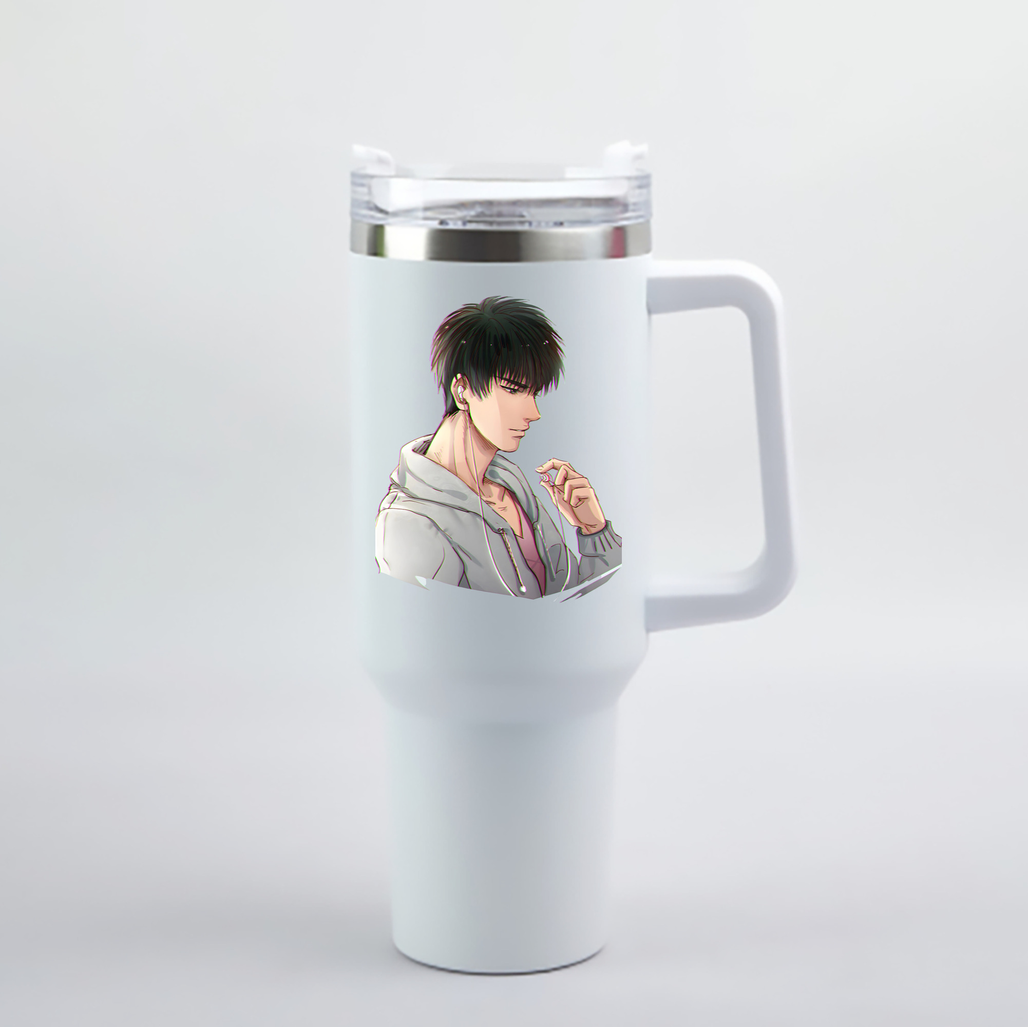 （画像用） SLAM DUNK／スラムダンク 1200mL車用タンブラー - クリスタルステッカー（プラスチックストロー付き）