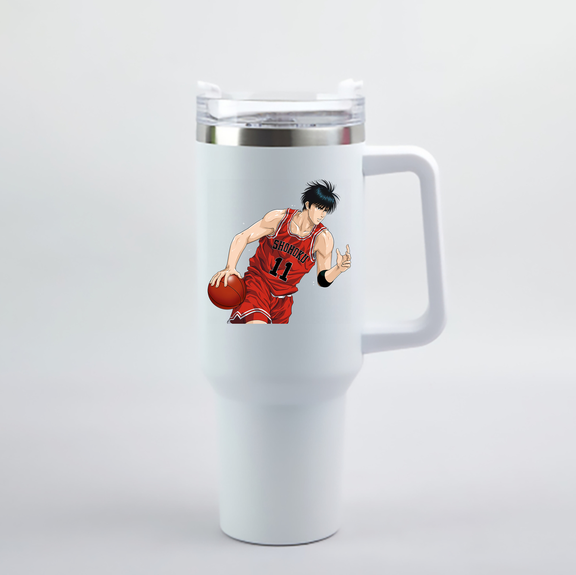 （画像用） SLAM DUNK／スラムダンク 1200mL車用タンブラー - クリスタルステッカー（プラスチックストロー付き）