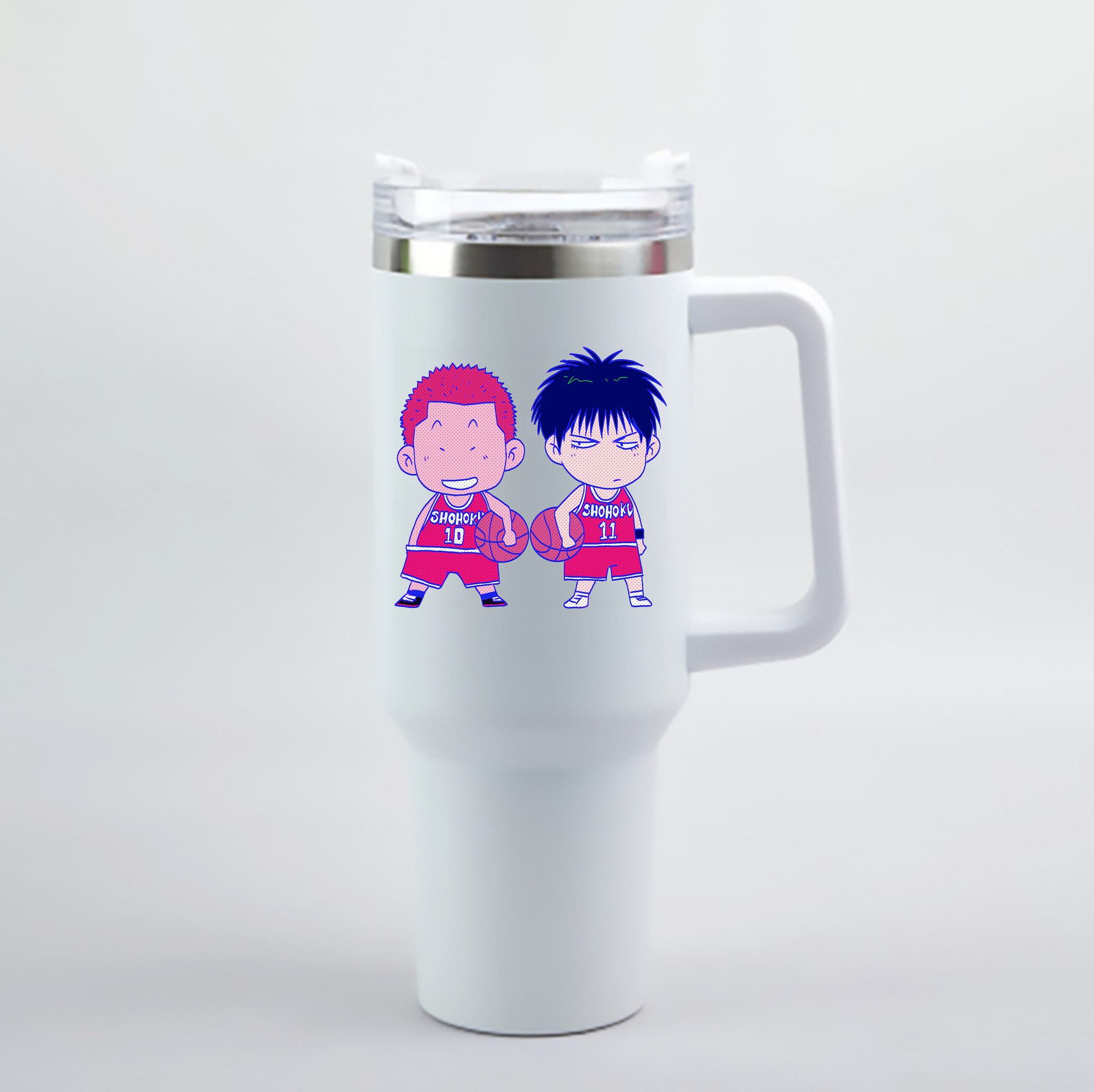 （画像用） SLAM DUNK／スラムダンク 1200mL車用タンブラー - クリスタルステッカー（プラスチックストロー付き）