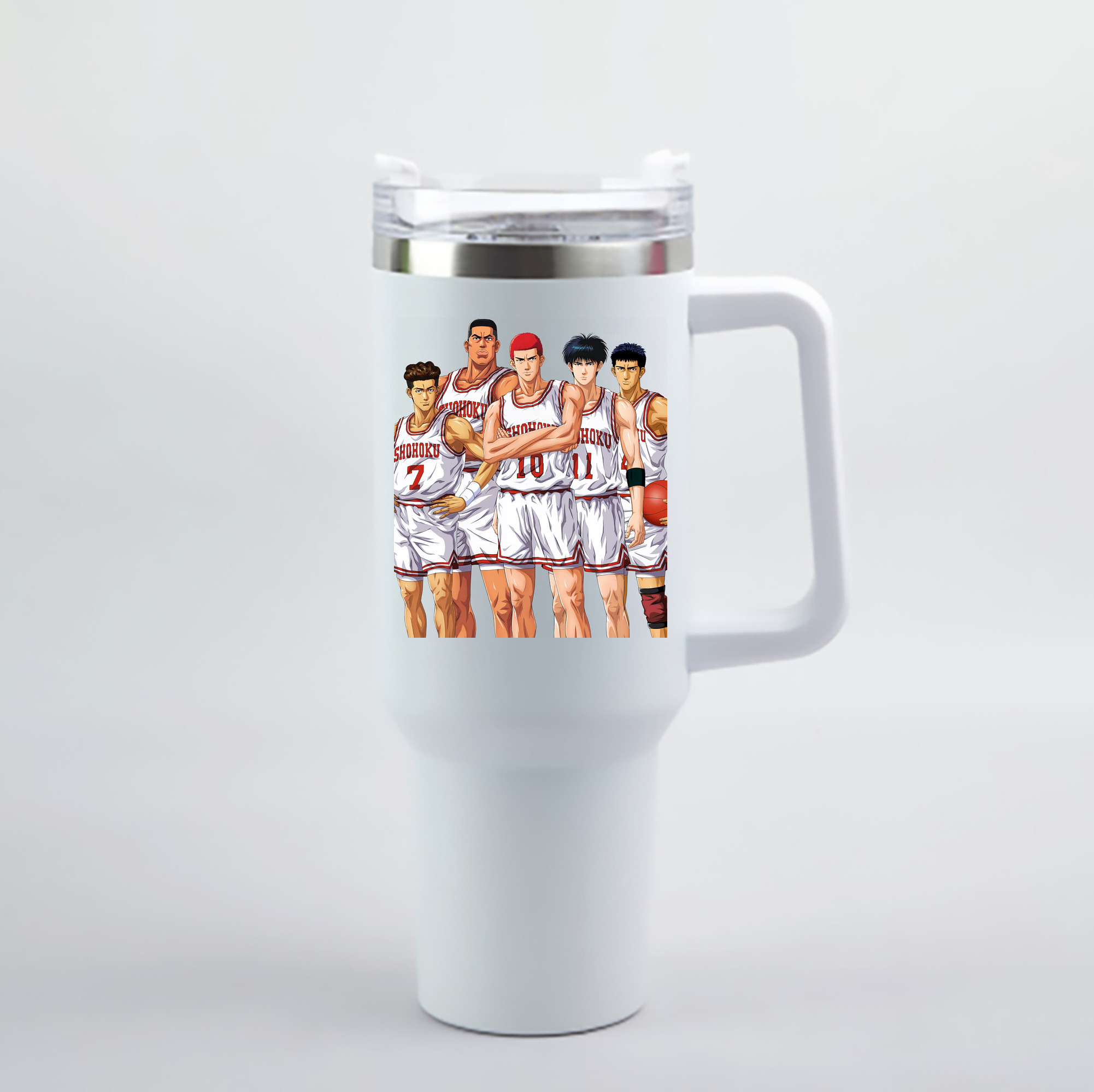 （画像用） SLAM DUNK／スラムダンク 1200mL車用タンブラー - クリスタルステッカー（プラスチックストロー付き）