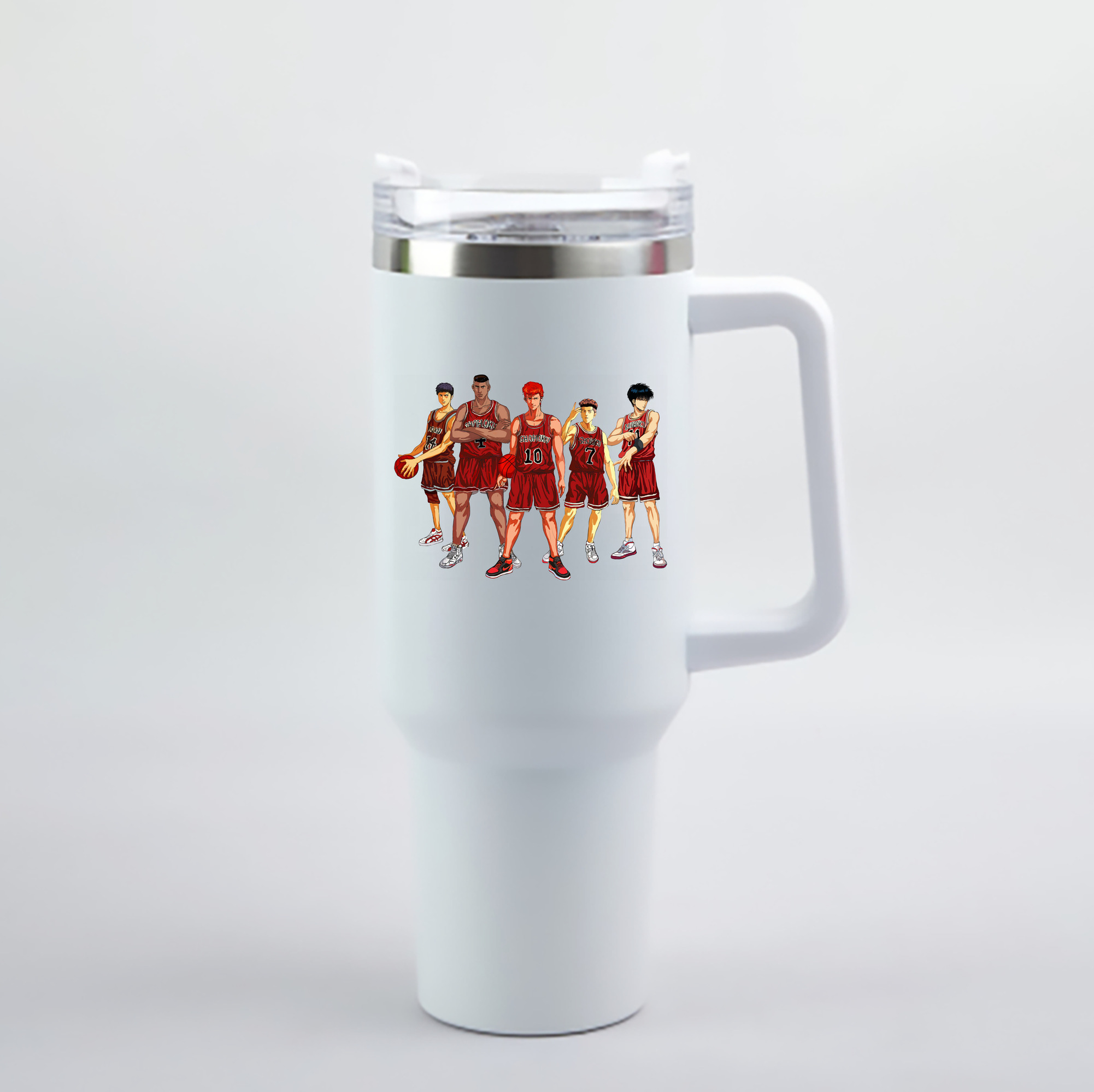 （画像用） SLAM DUNK／スラムダンク 1200mL車用タンブラー - クリスタルステッカー（プラスチックストロー付き）