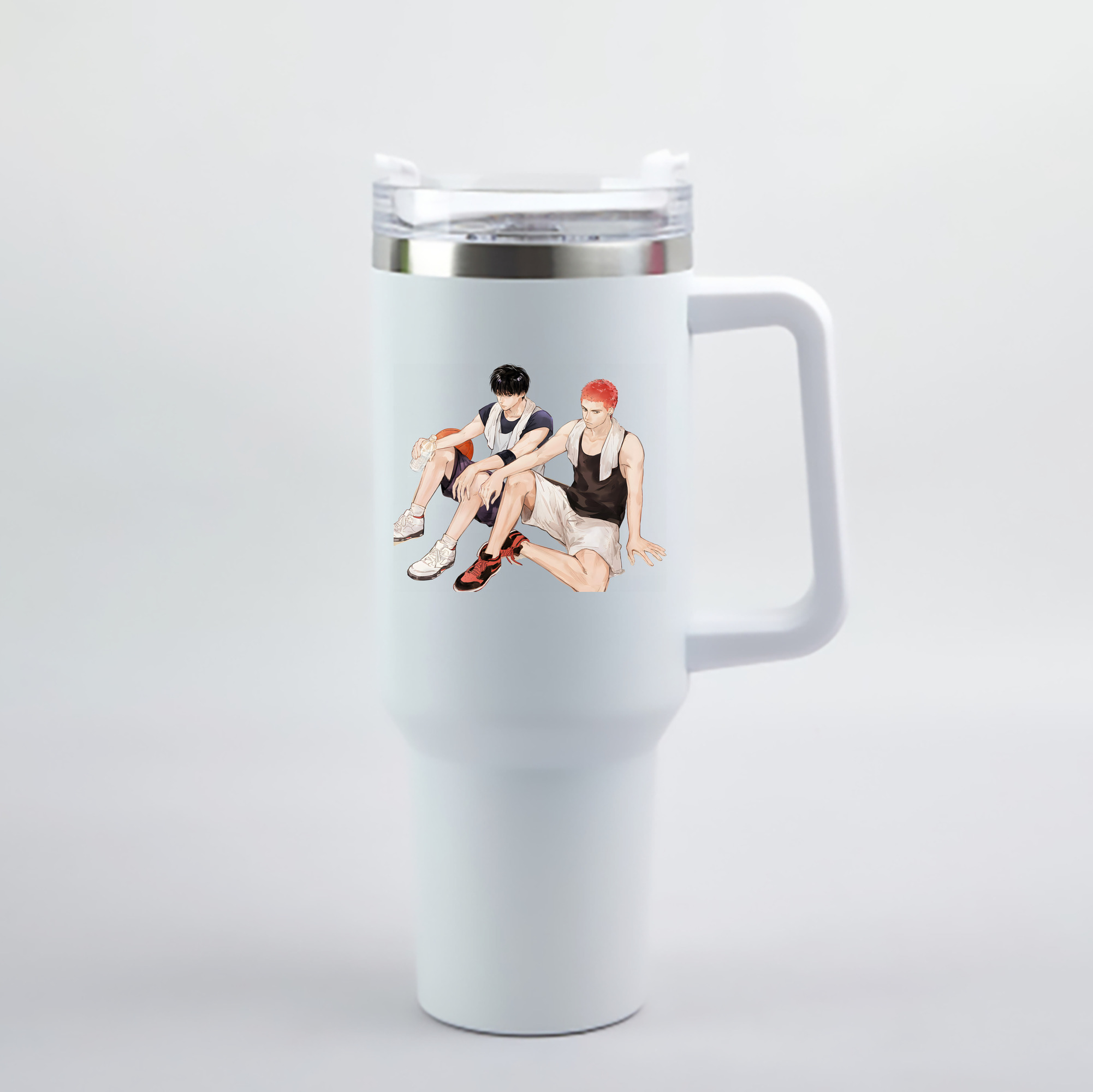 （画像用） SLAM DUNK／スラムダンク 1200mL車用タンブラー - クリスタルステッカー（プラスチックストロー付き）