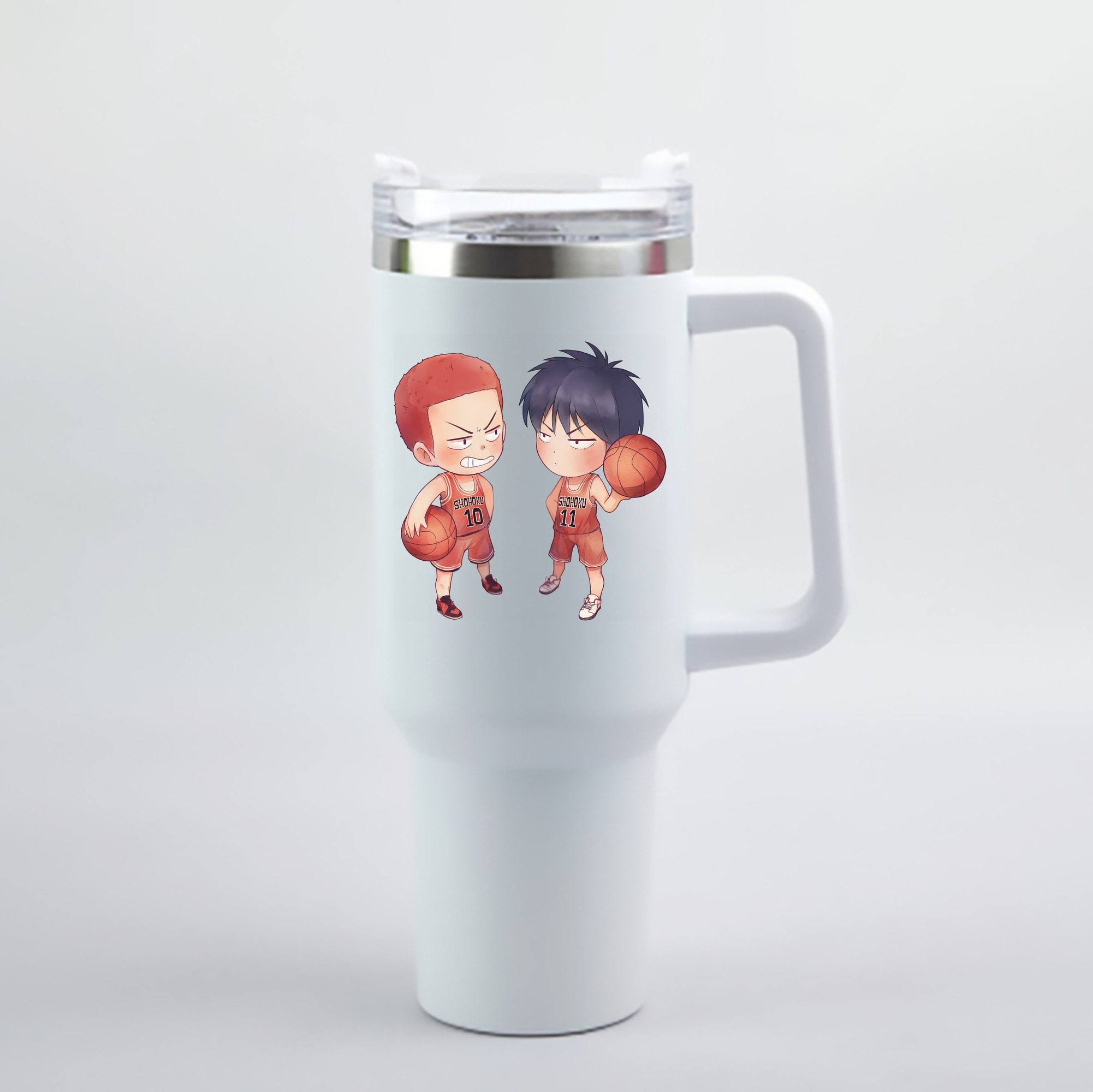 （画像用） SLAM DUNK／スラムダンク 1200mL車用タンブラー - クリスタルステッカー（プラスチックストロー付き）