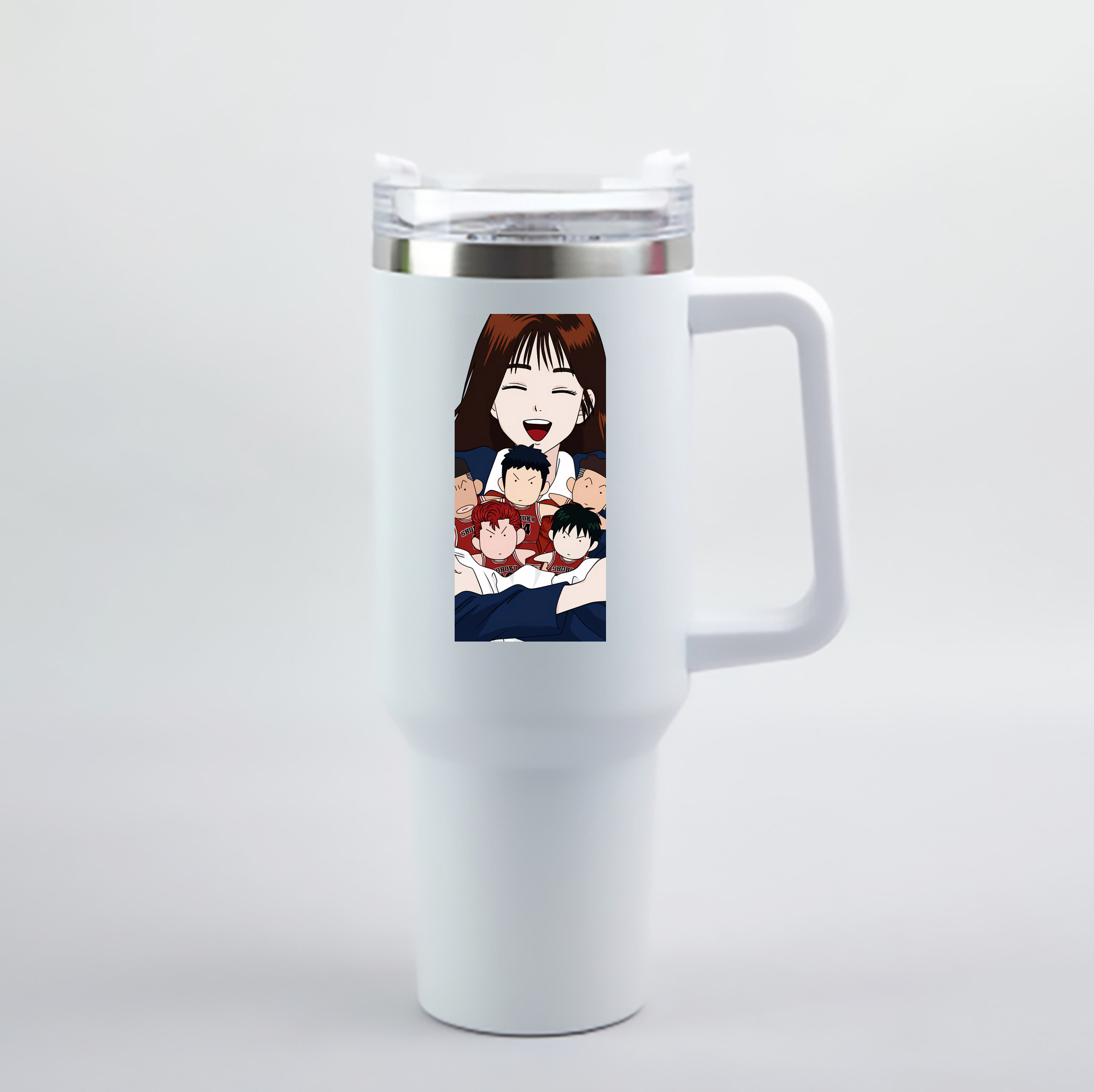 （画像用） SLAM DUNK／スラムダンク 1200mL車用タンブラー - クリスタルステッカー（プラスチックストロー付き）