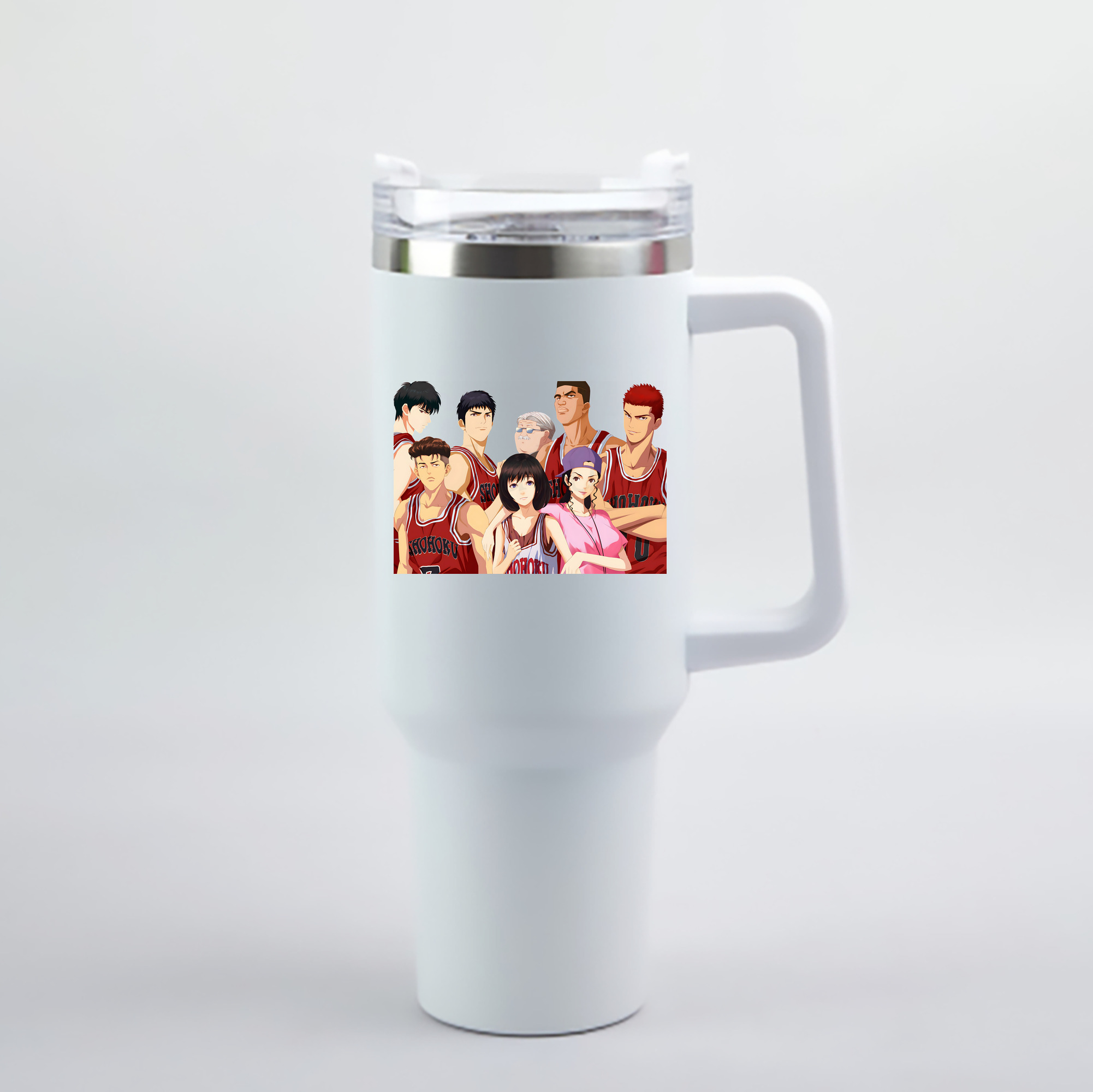 （画像用） SLAM DUNK／スラムダンク 1200mL車用タンブラー - クリスタルステッカー（プラスチックストロー付き）