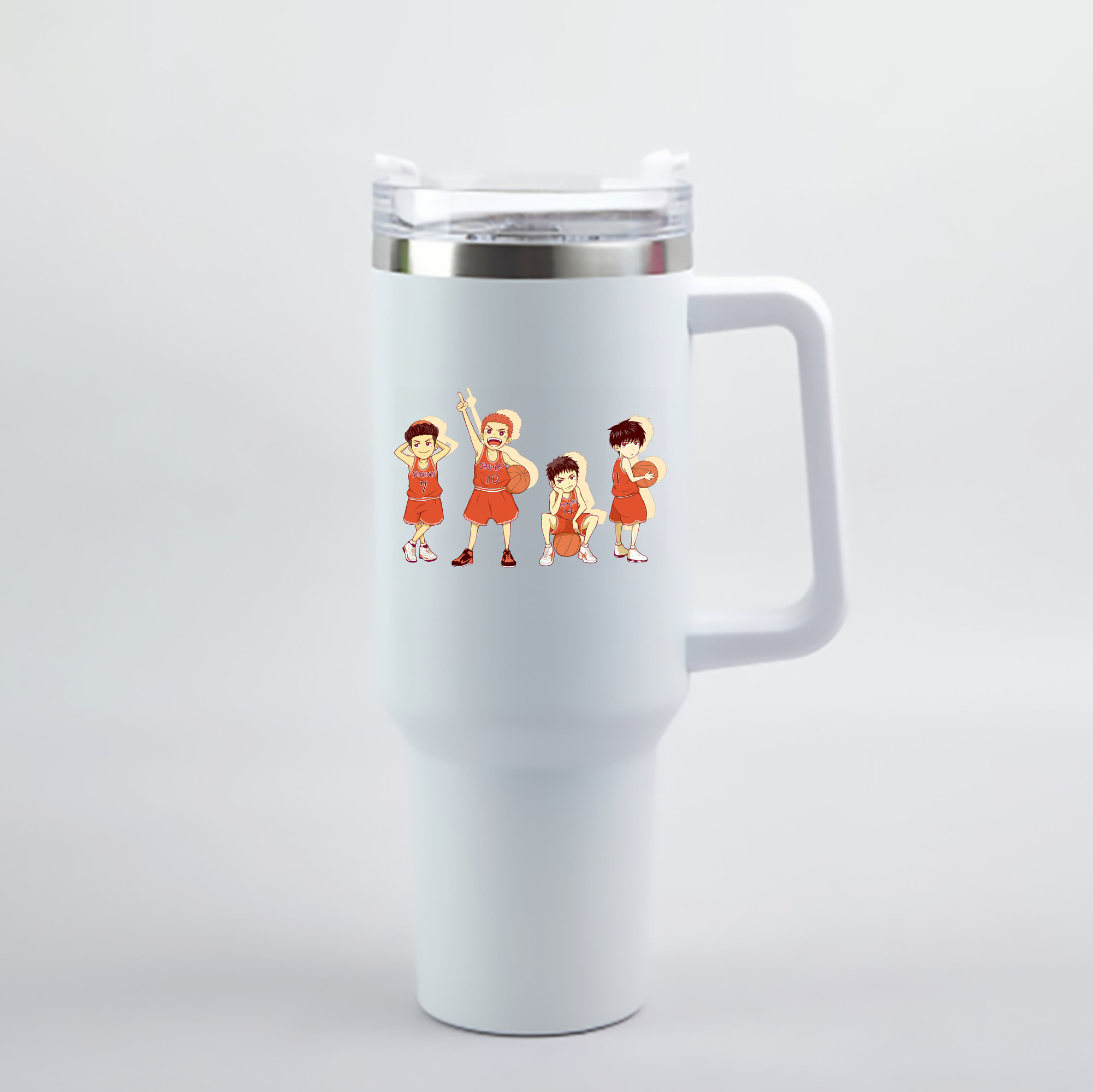 （画像用） SLAM DUNK／スラムダンク 1200mL車用タンブラー - クリスタルステッカー（プラスチックストロー付き）
