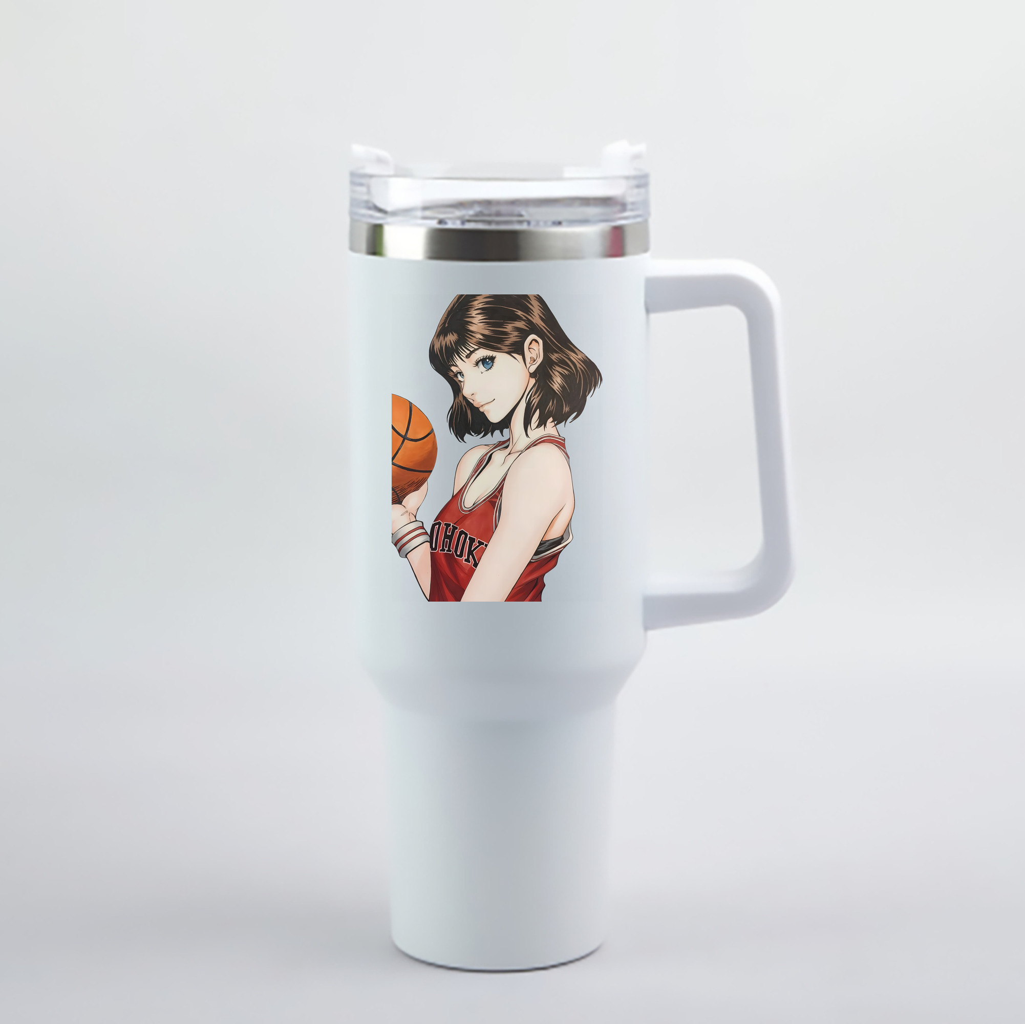 （画像用） SLAM DUNK／スラムダンク 1200mL車用タンブラー - クリスタルステッカー（プラスチックストロー付き）