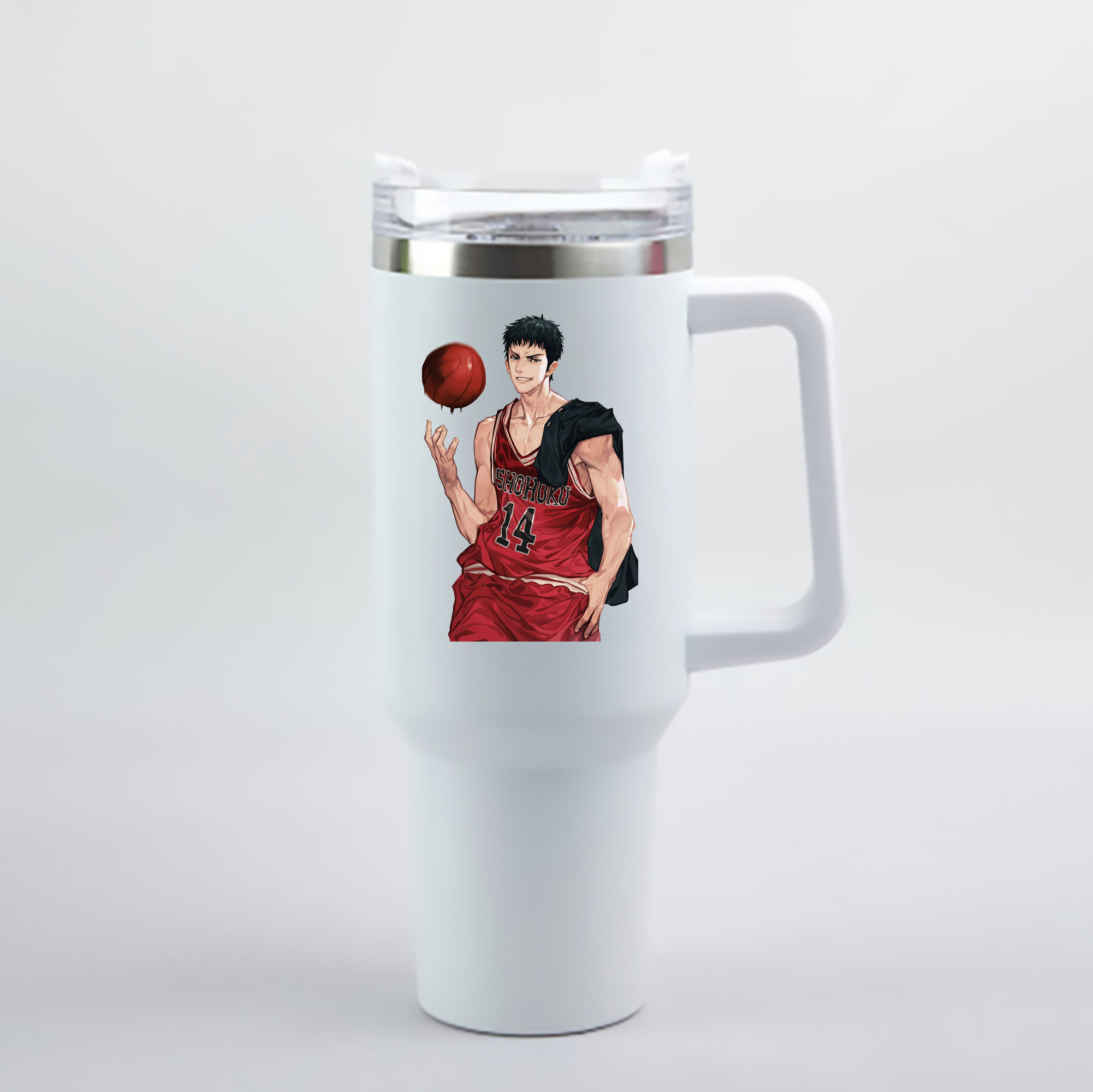 （画像用） SLAM DUNK／スラムダンク 1200mL車用タンブラー - クリスタルステッカー（プラスチックストロー付き）