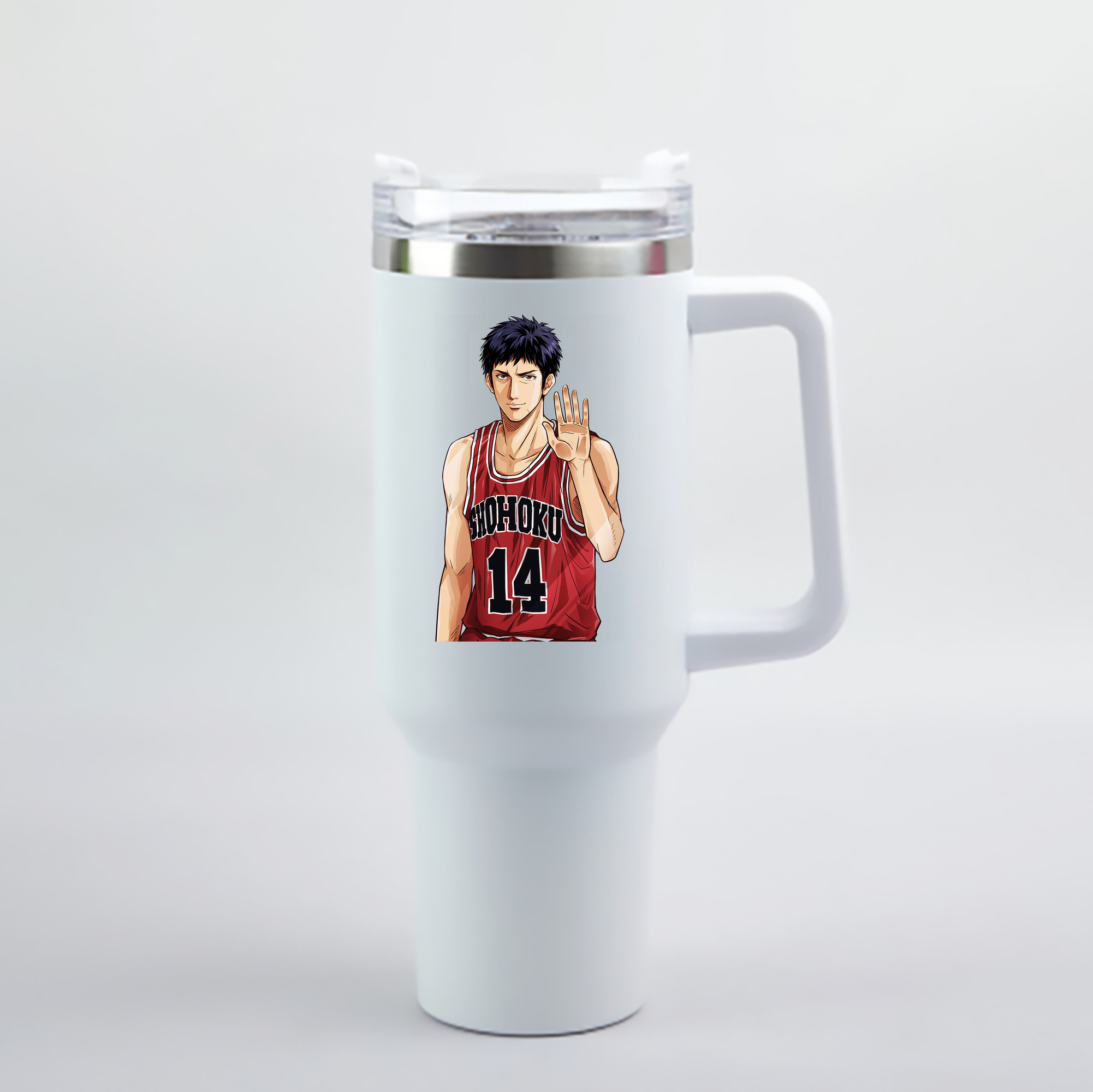 （画像用） SLAM DUNK／スラムダンク 1200mL車用タンブラー - クリスタルステッカー（プラスチックストロー付き）
