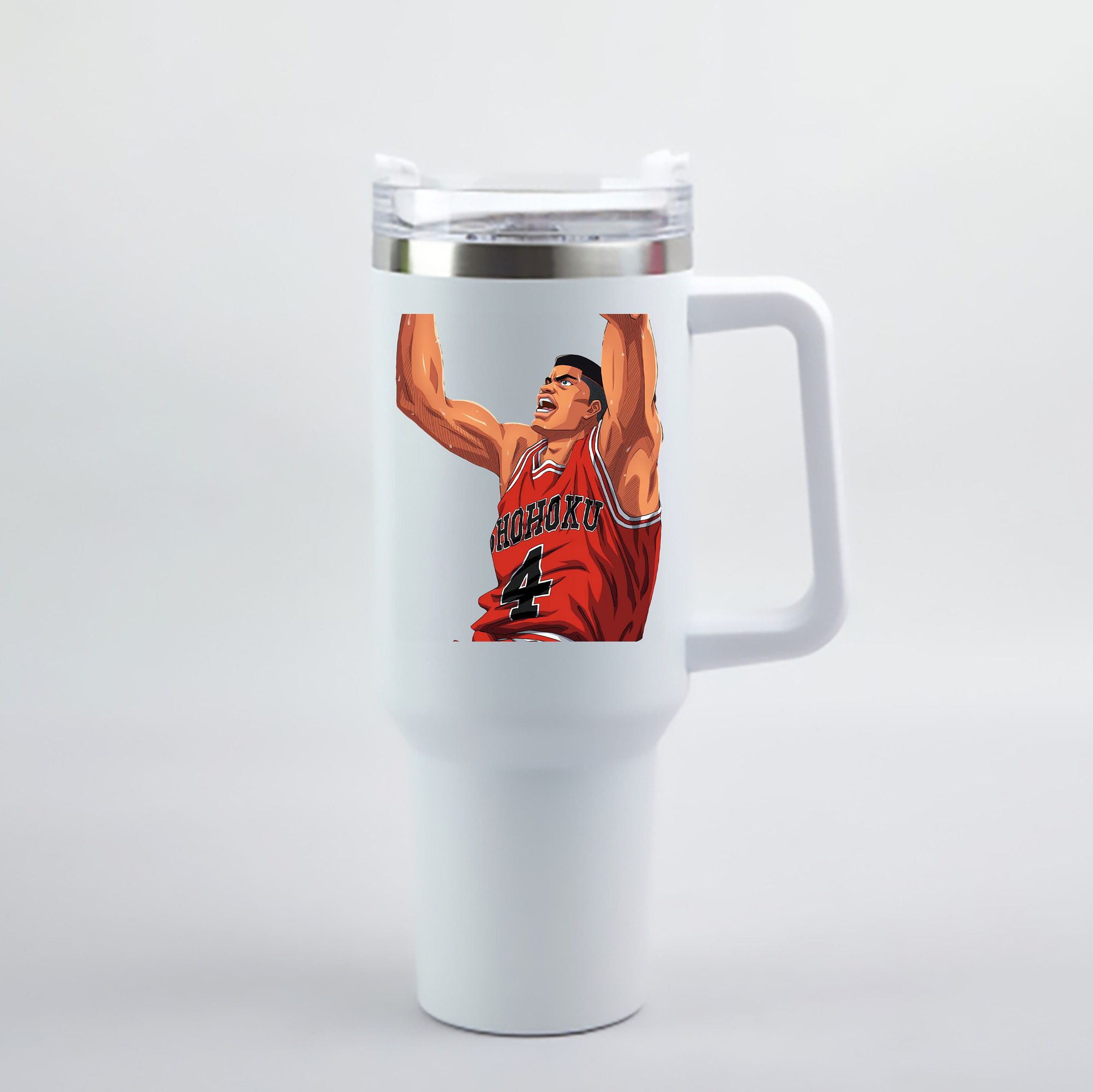 （画像用） SLAM DUNK／スラムダンク 1200mL車用タンブラー - クリスタルステッカー（プラスチックストロー付き）