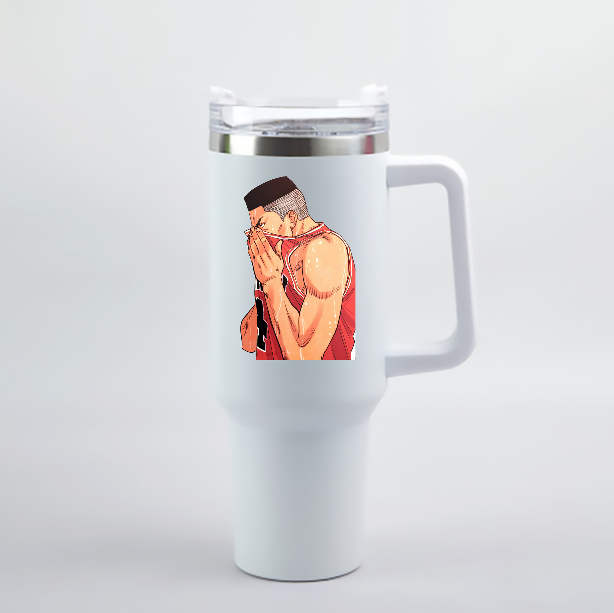 （画像用） SLAM DUNK／スラムダンク 1200mL車用タンブラー - クリスタルステッカー（プラスチックストロー付き）