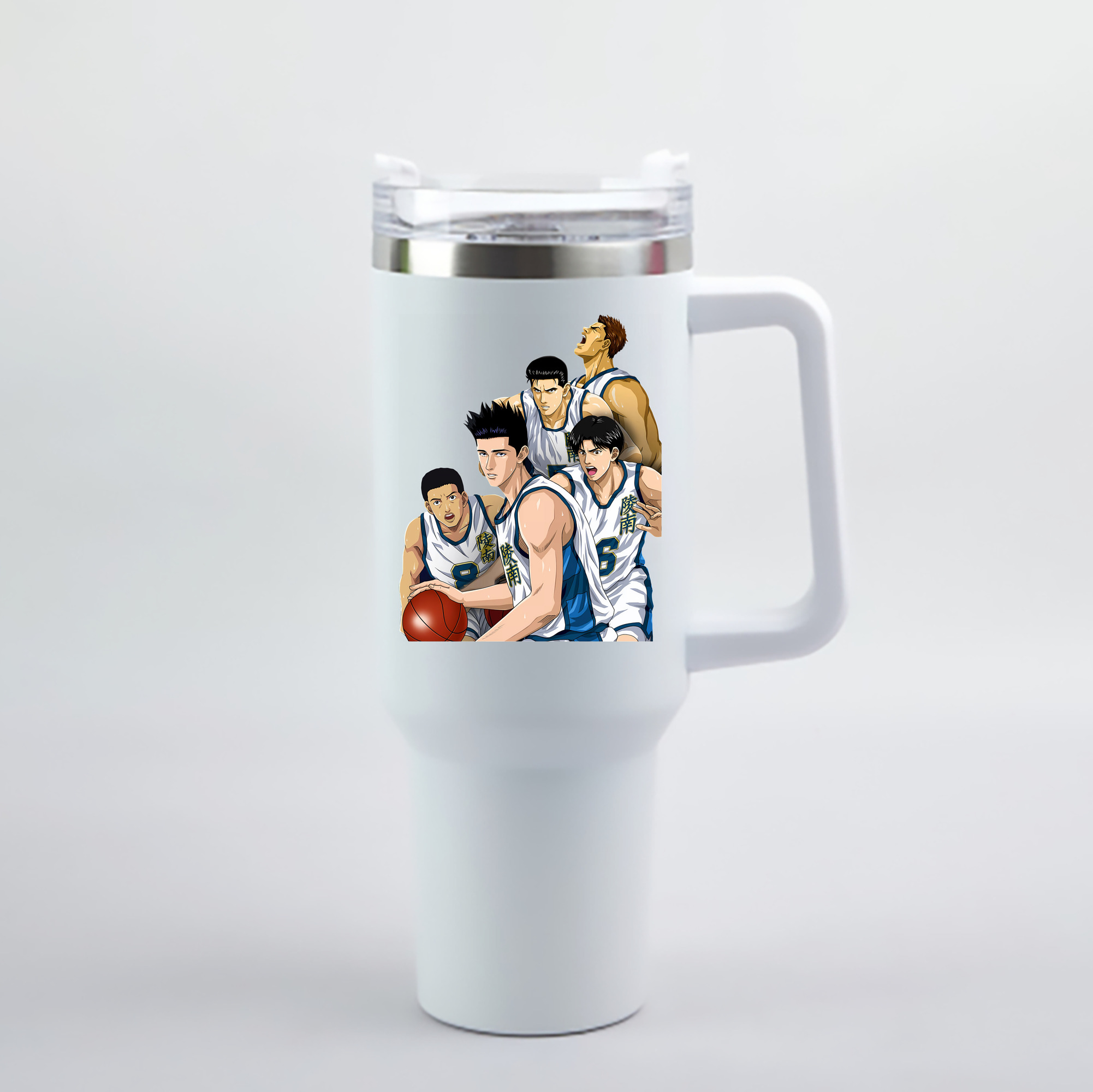 （画像用） SLAM DUNK／スラムダンク 1200mL車用タンブラー - クリスタルステッカー（プラスチックストロー付き）