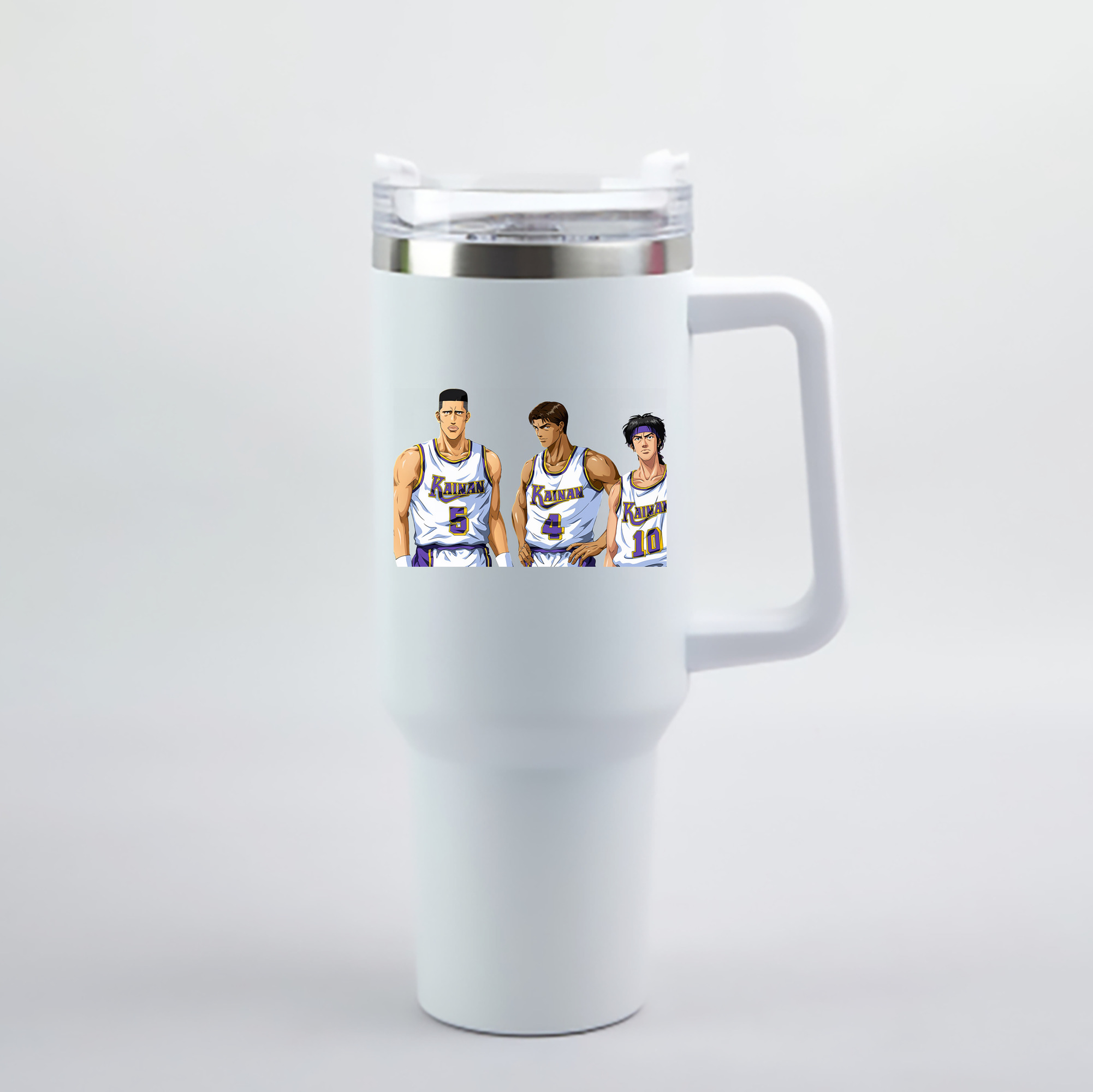 （画像用） SLAM DUNK／スラムダンク 1200mL車用タンブラー - クリスタルステッカー（プラスチックストロー付き）