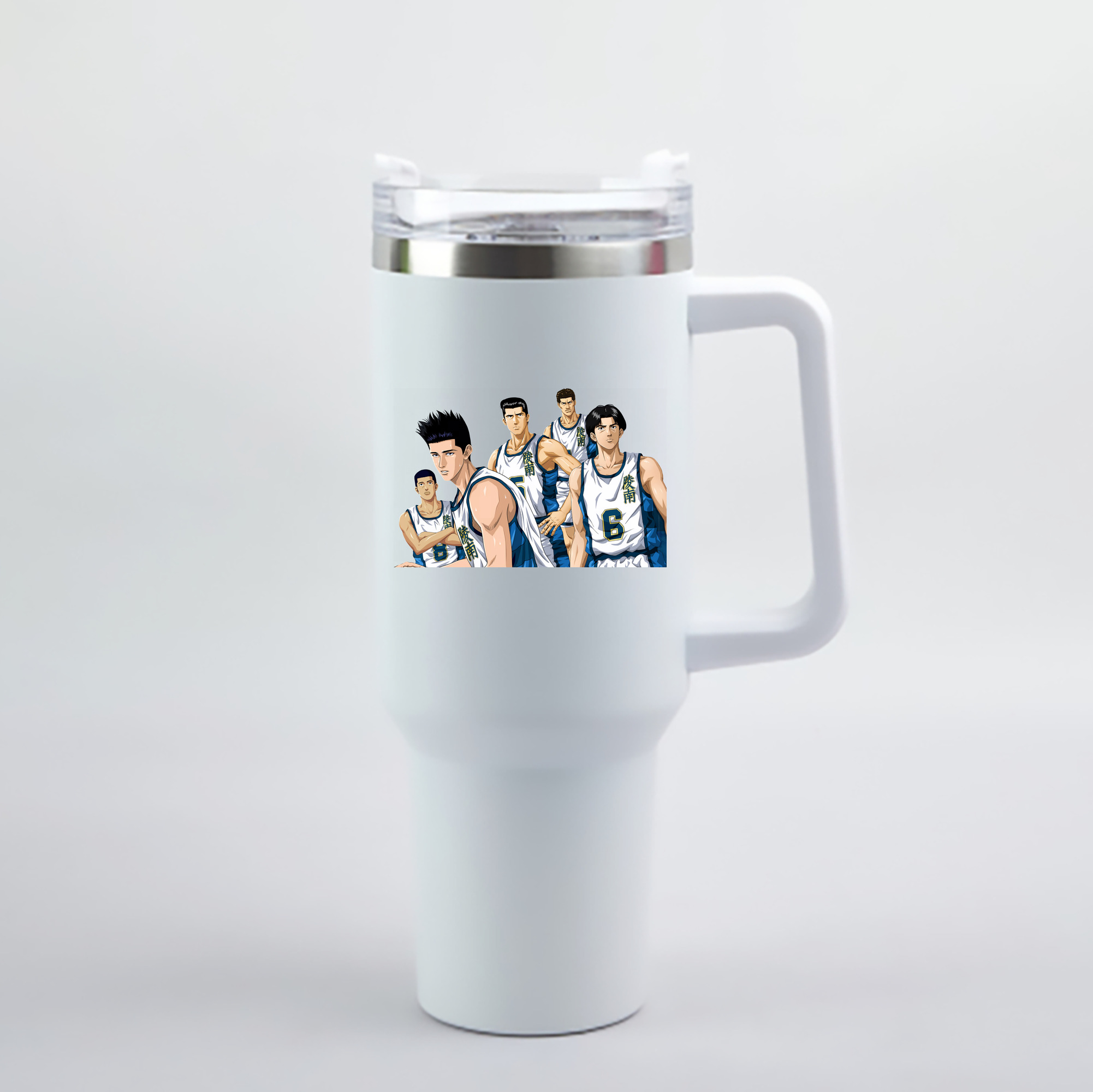 （画像用） SLAM DUNK／スラムダンク 1200mL車用タンブラー - クリスタルステッカー（プラスチックストロー付き）