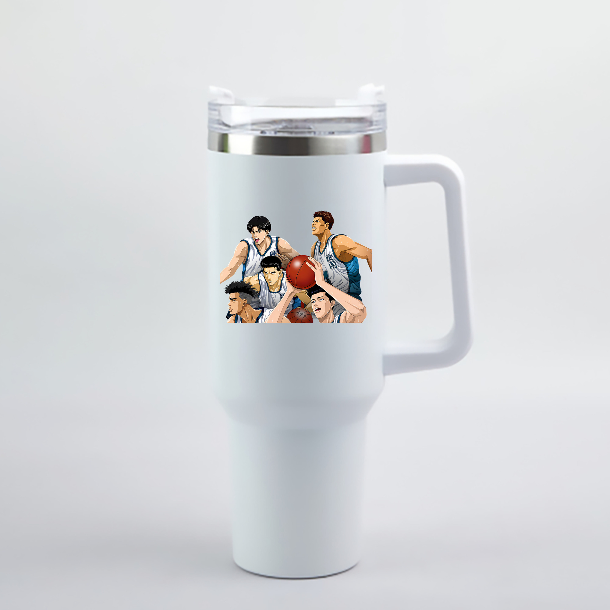（画像用） SLAM DUNK／スラムダンク 1200mL車用タンブラー - クリスタルステッカー（プラスチックストロー付き）