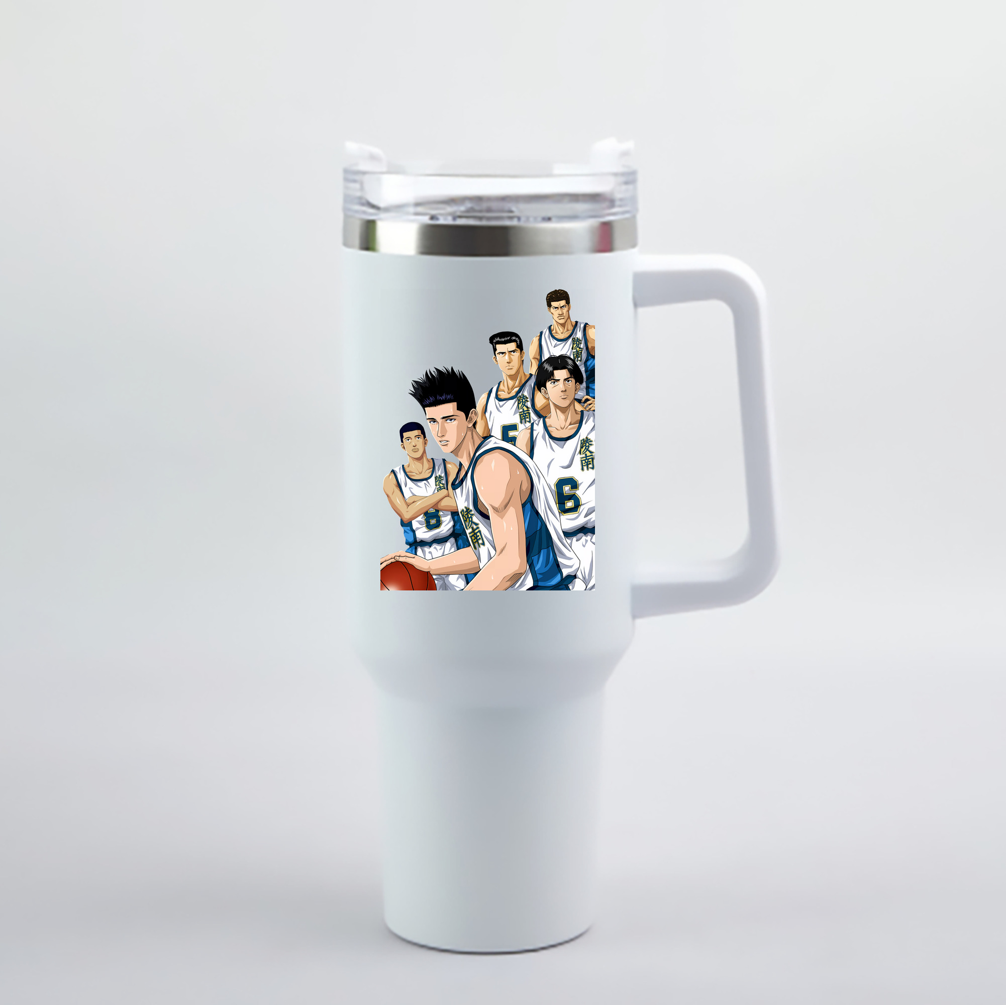（画像用） SLAM DUNK／スラムダンク 1200mL車用タンブラー - クリスタルステッカー（プラスチックストロー付き）