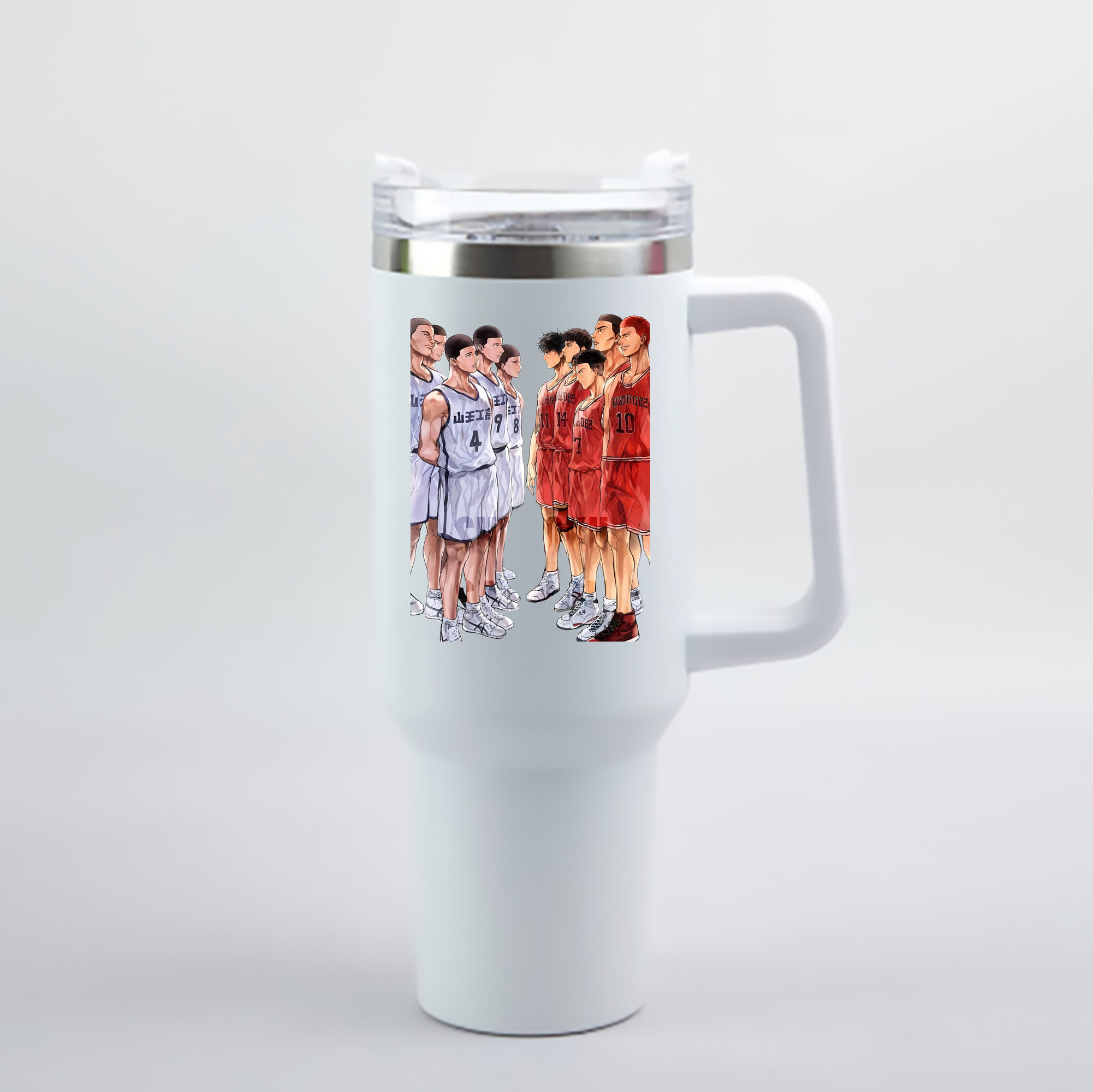 （画像用） SLAM DUNK／スラムダンク 1200mL車用タンブラー - クリスタルステッカー（プラスチックストロー付き）