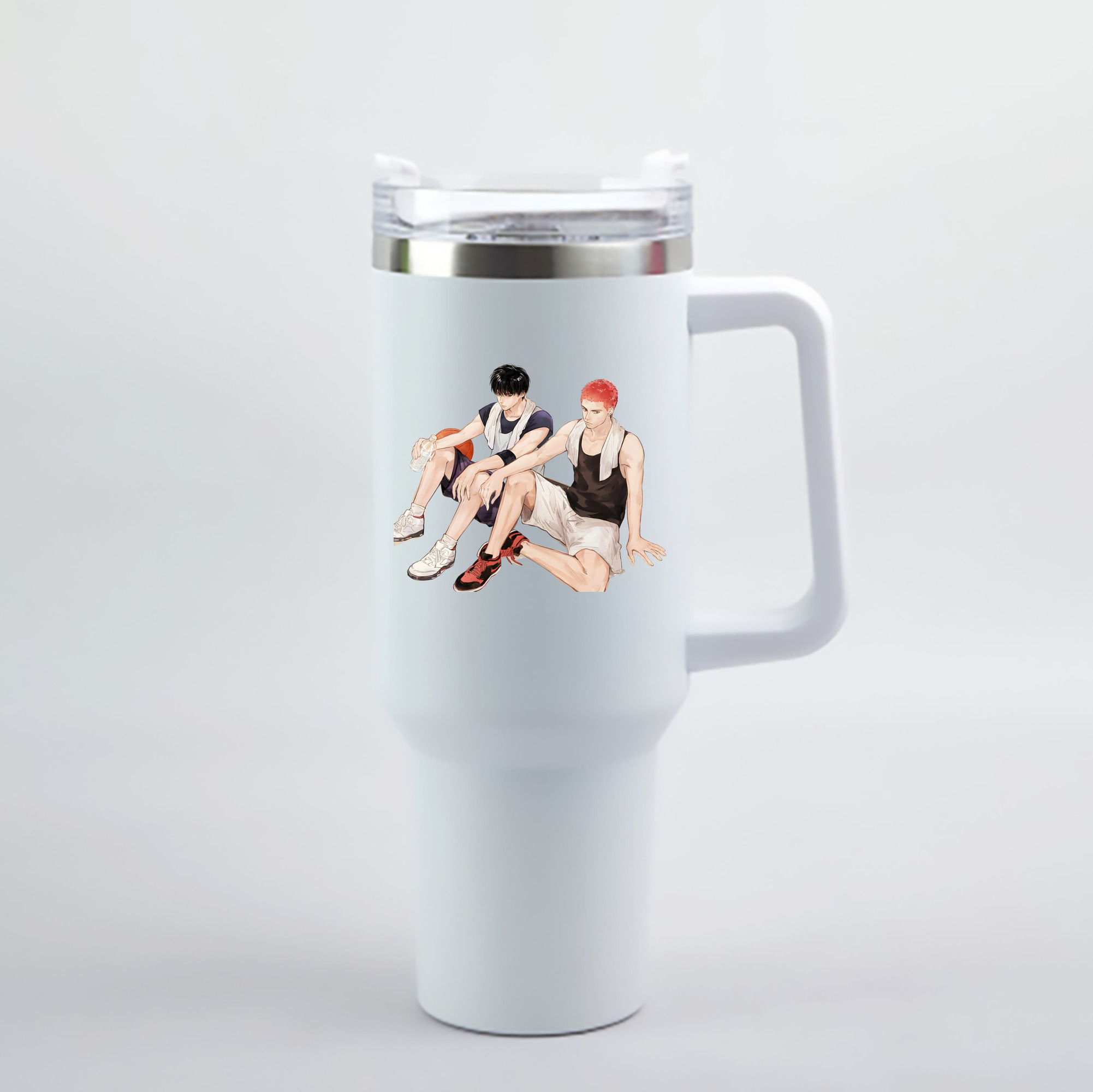 （画像用） SLAM DUNK／スラムダンク 1200mL車用タンブラー - クリスタルステッカー（プラスチックストロー付き）