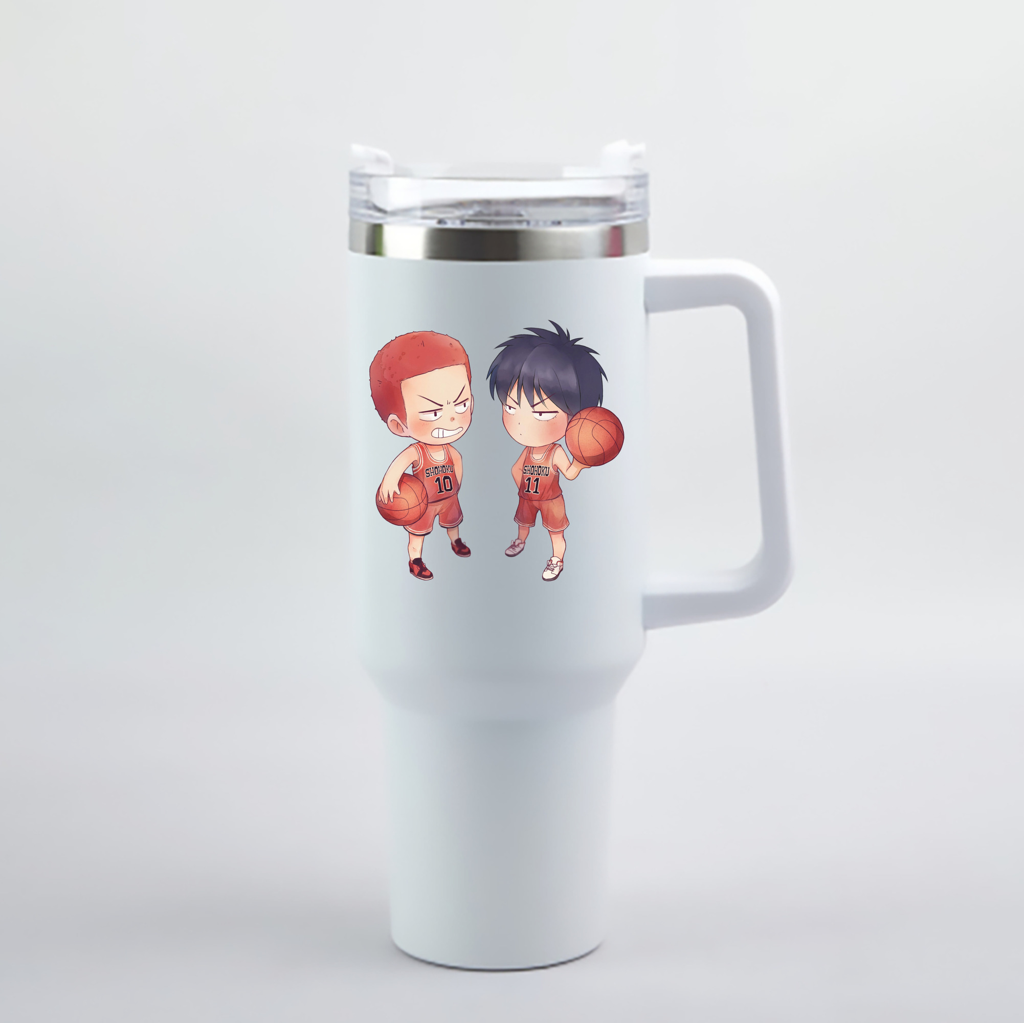 （画像用） SLAM DUNK／スラムダンク 1200mL車用タンブラー - クリスタルステッカー（プラスチックストロー付き）
