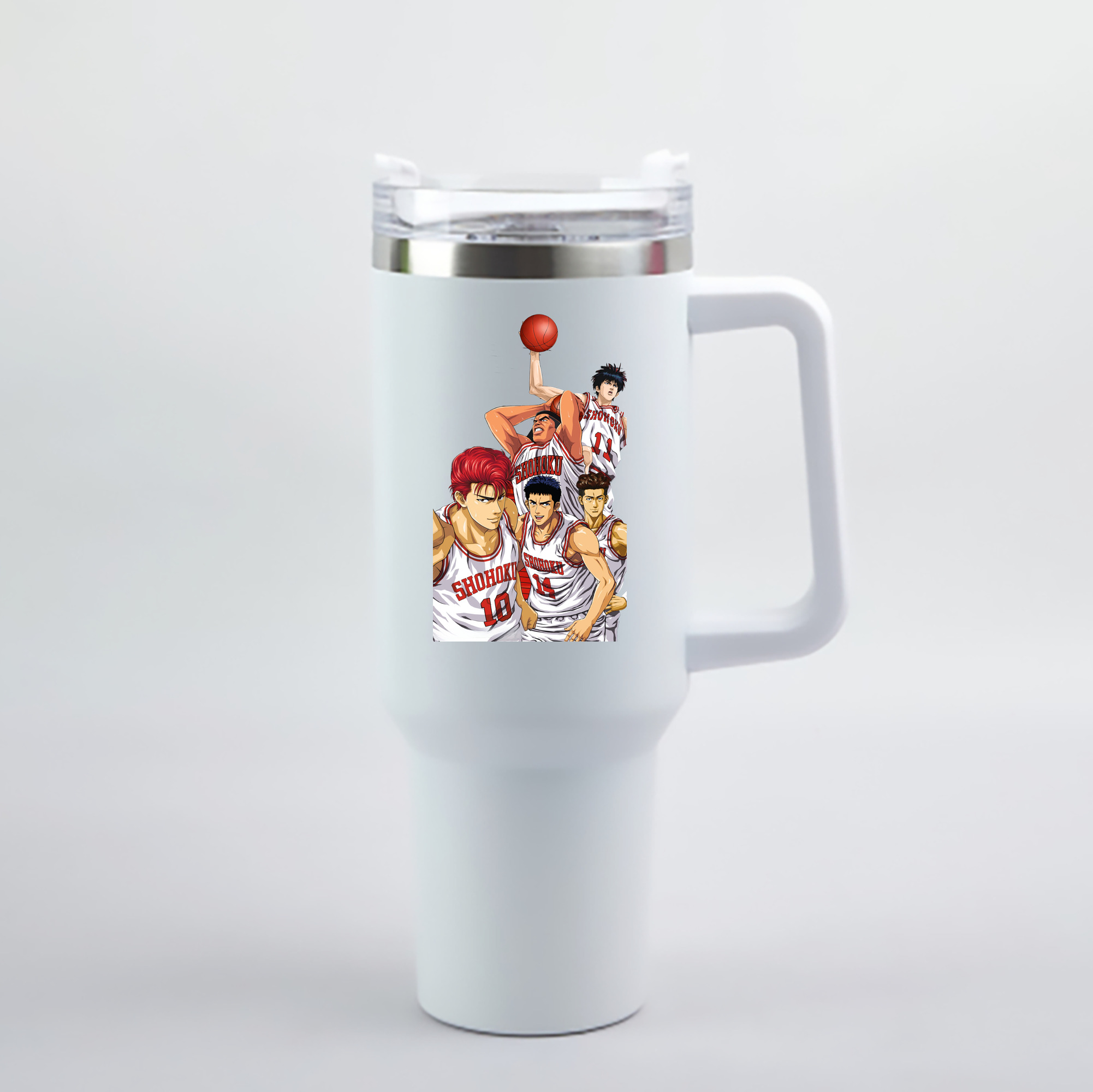（画像用） SLAM DUNK／スラムダンク 1200mL車用タンブラー - クリスタルステッカー（プラスチックストロー付き）