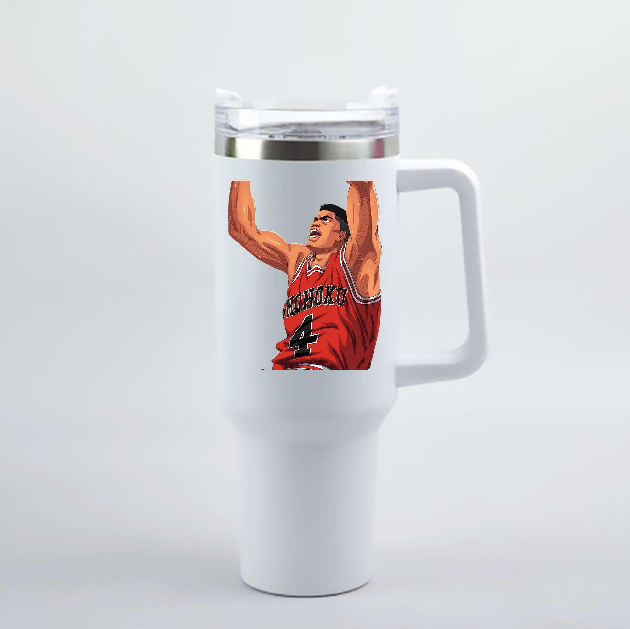 （画像用） SLAM DUNK／スラムダンク 1200mL車用タンブラー - クリスタルステッカー（プラスチックストロー付き）