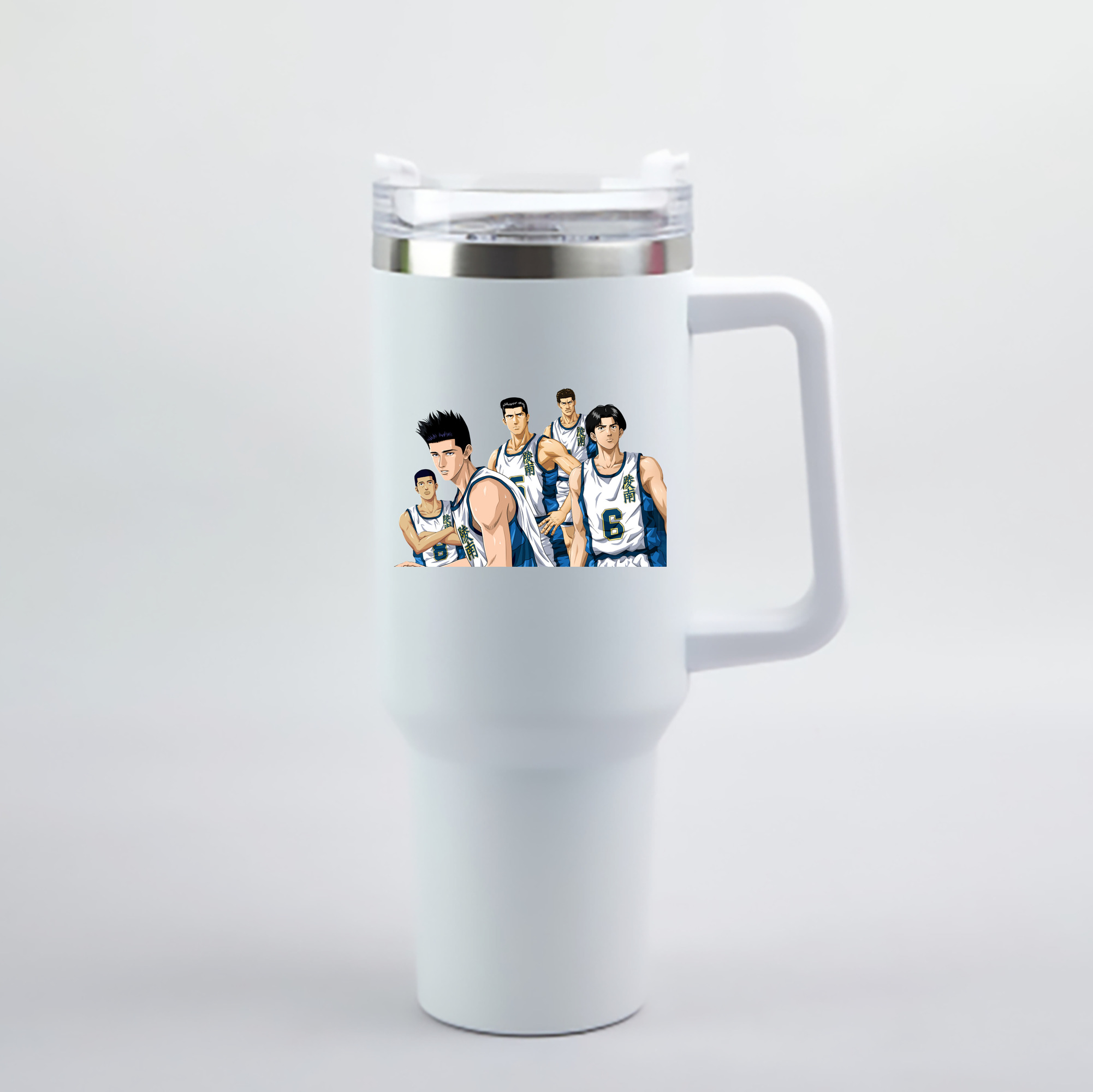 （画像用） SLAM DUNK／スラムダンク 1200mL車用タンブラー - クリスタルステッカー（プラスチックストロー付き）