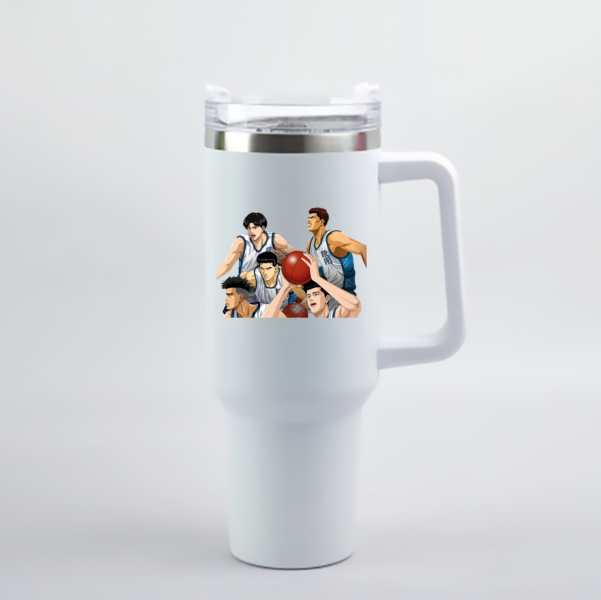 （画像用） SLAM DUNK／スラムダンク 1200mL車用タンブラー - クリスタルステッカー（プラスチックストロー付き）