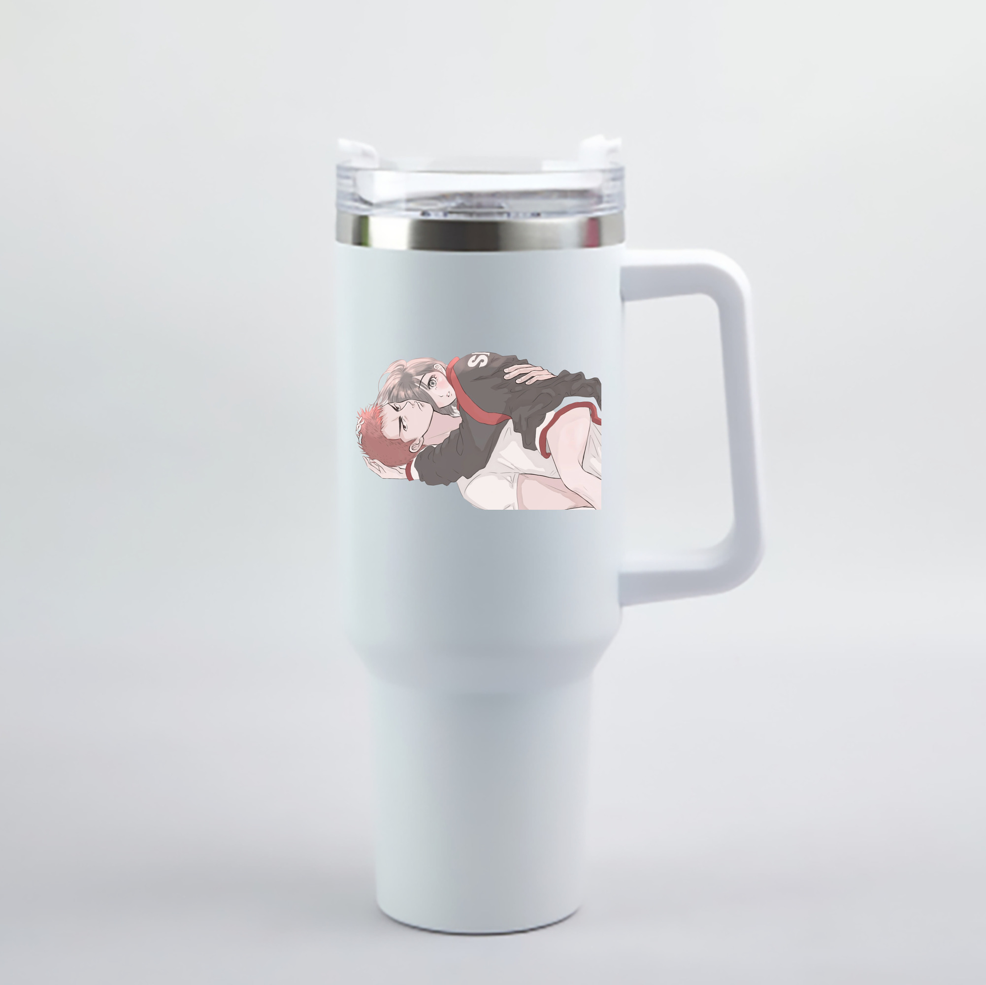 （画像用） SLAM DUNK／スラムダンク 1200mL車用タンブラー - クリスタルステッカー（プラスチックストロー付き）