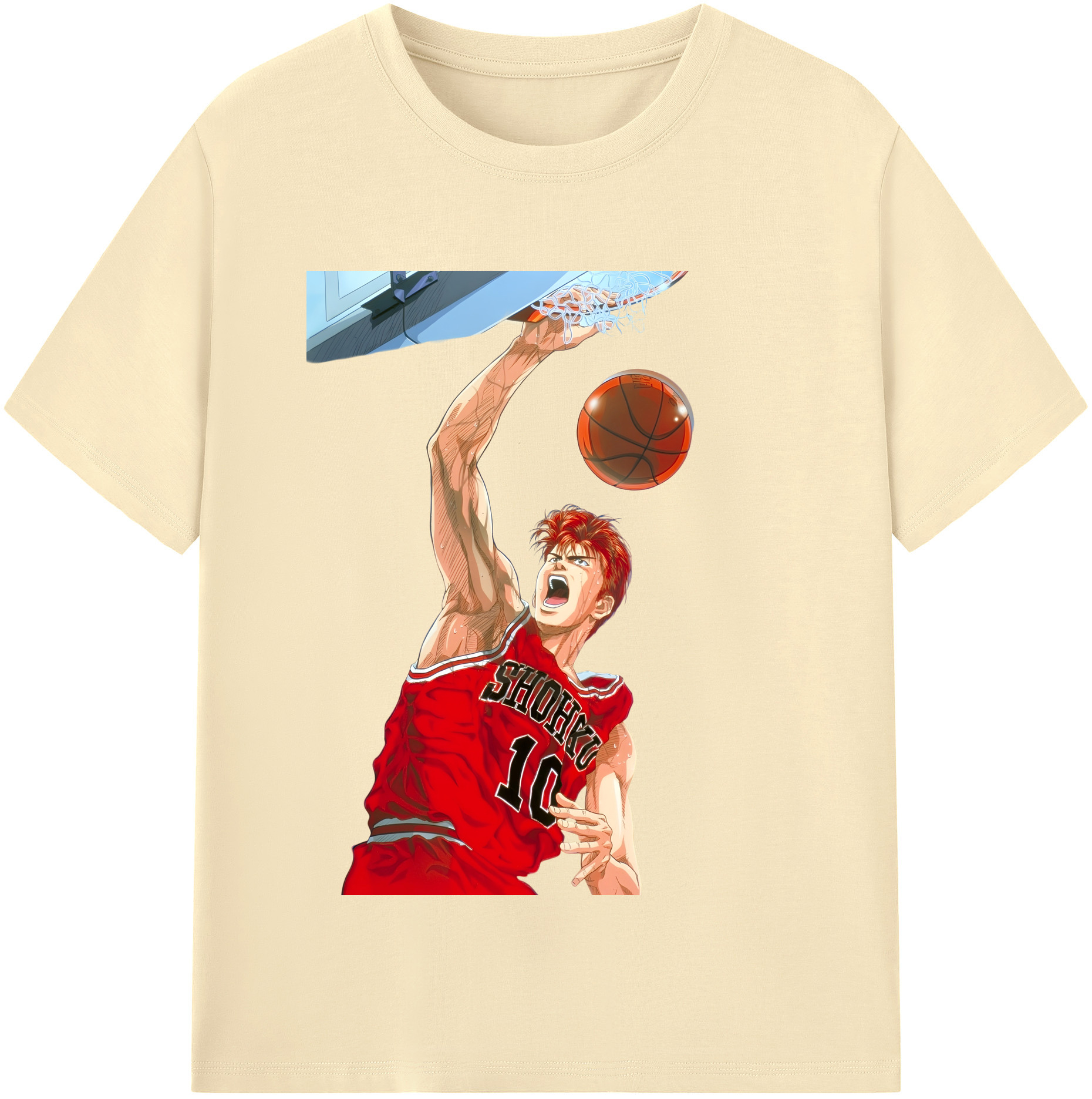 SLAM DUNK／スラムダンク 綿100％半袖Tシャツ（フロントプリント）