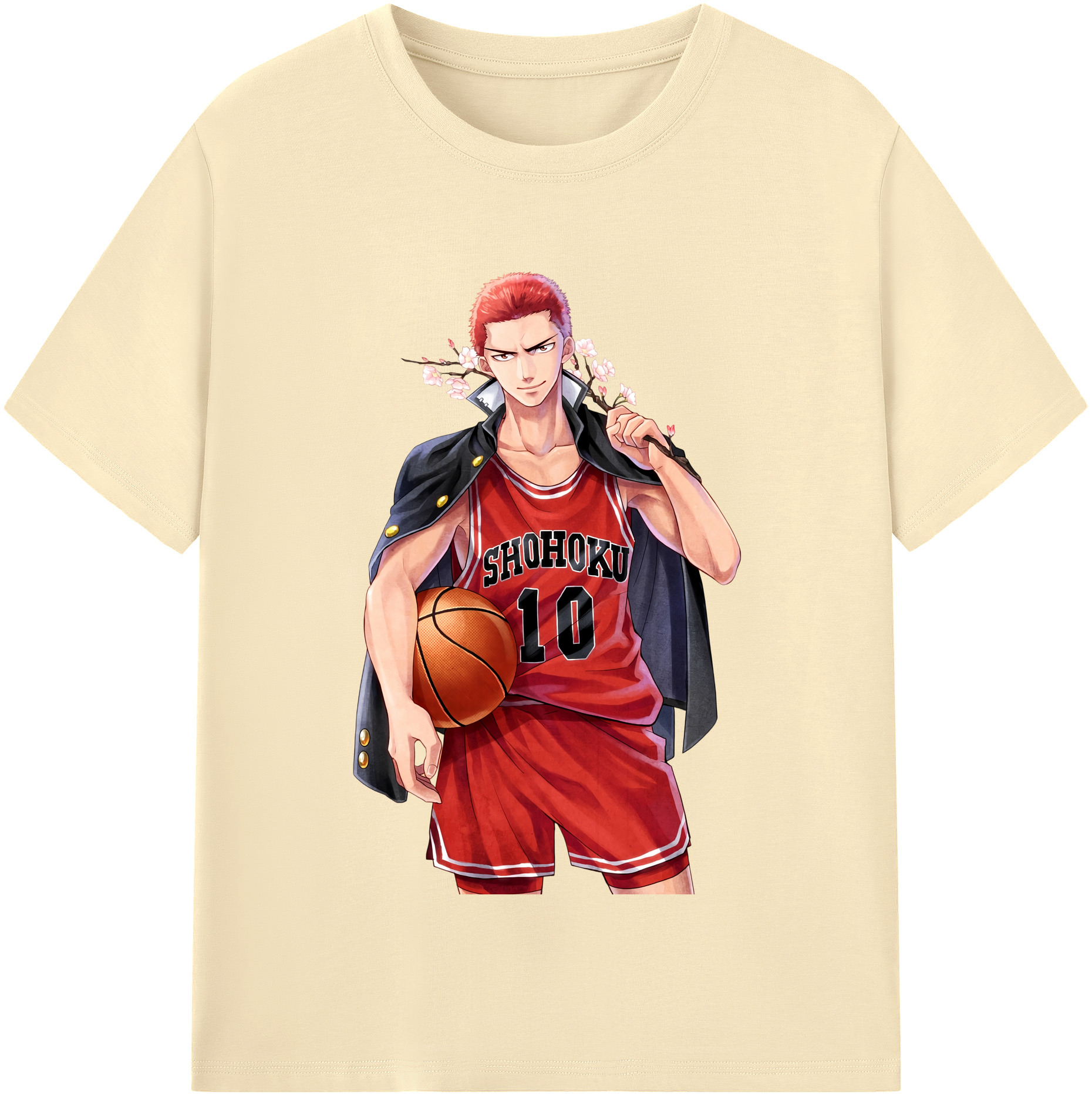 SLAM DUNK／スラムダンク 綿100％半袖Tシャツ（フロントプリント）