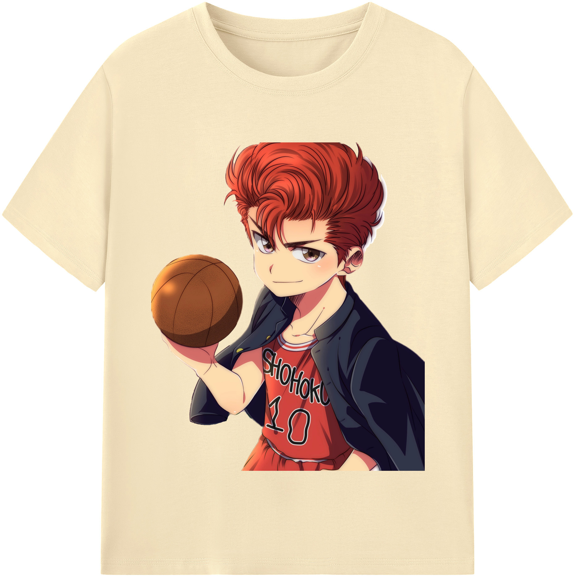 SLAM DUNK／スラムダンク 綿100％半袖Tシャツ（フロントプリント）