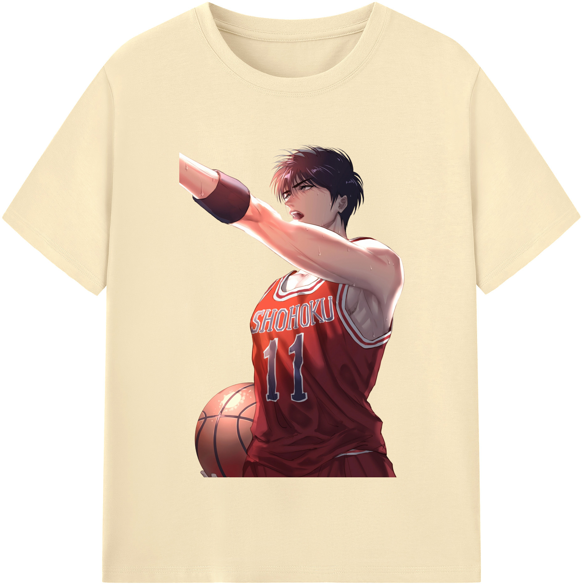 SLAM DUNK／スラムダンク 綿100％半袖Tシャツ（フロントプリント）