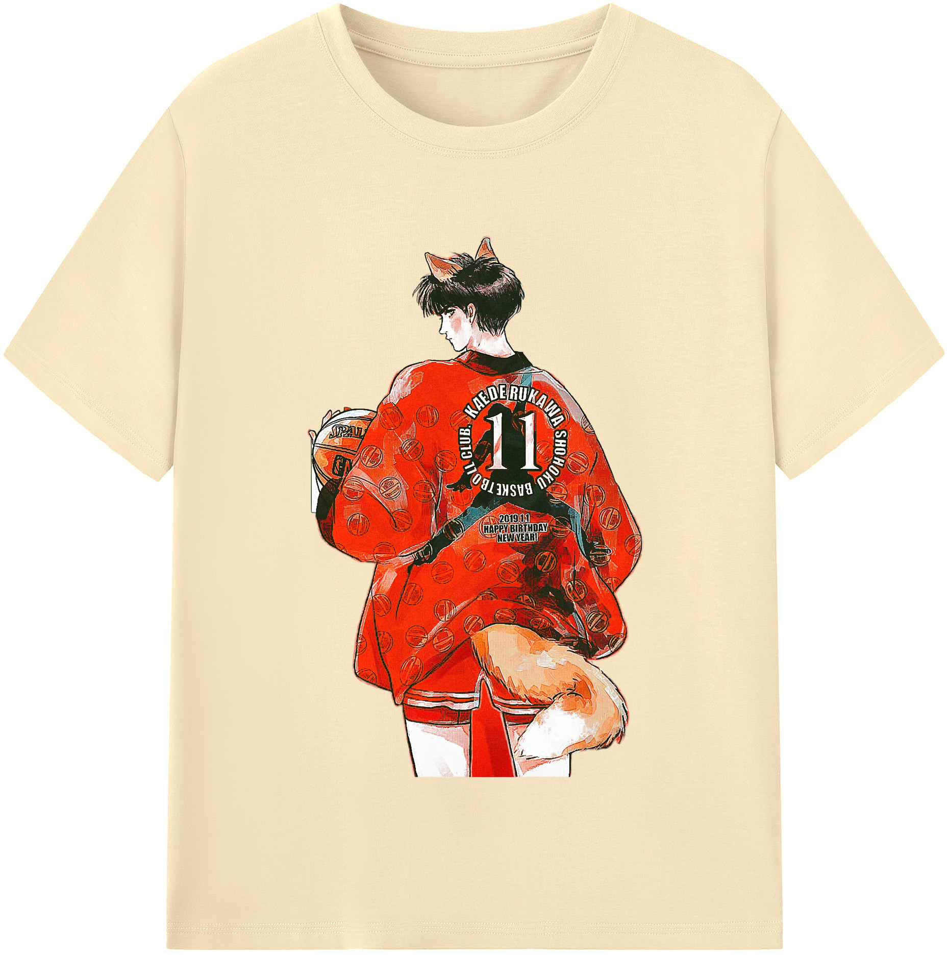 SLAM DUNK／スラムダンク 綿100％半袖Tシャツ（フロントプリント）