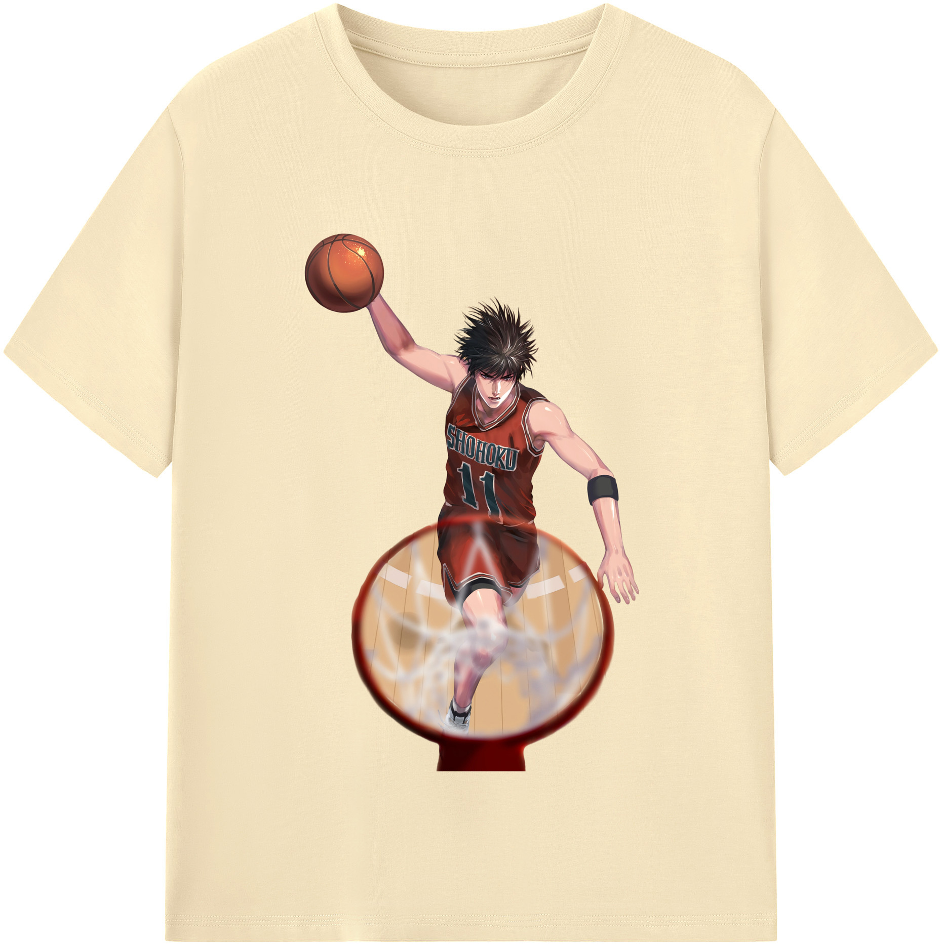 SLAM DUNK／スラムダンク 綿100％半袖Tシャツ（フロントプリント）