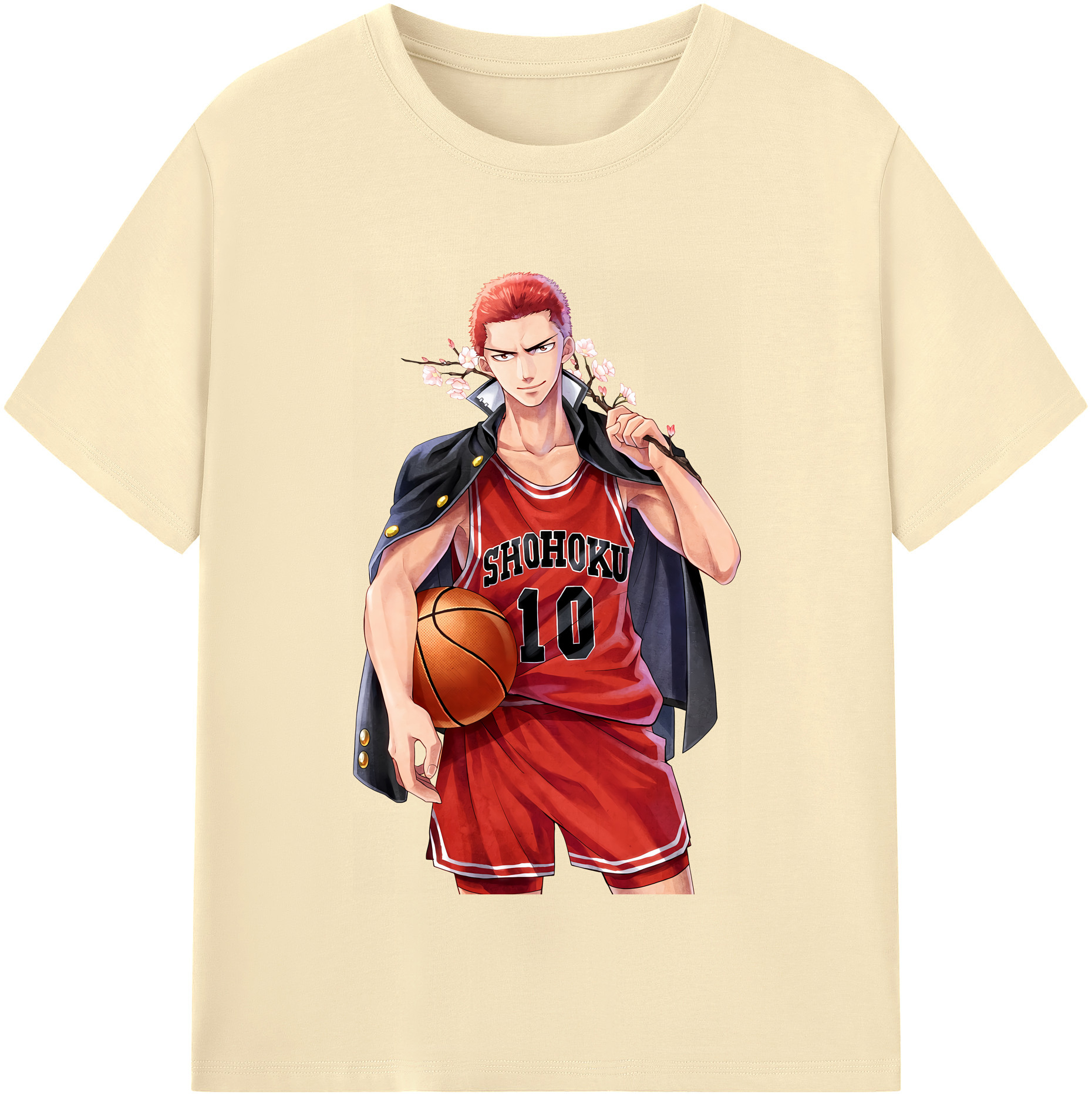 SLAM DUNK／スラムダンク 綿100％半袖Tシャツ（フロントプリント）