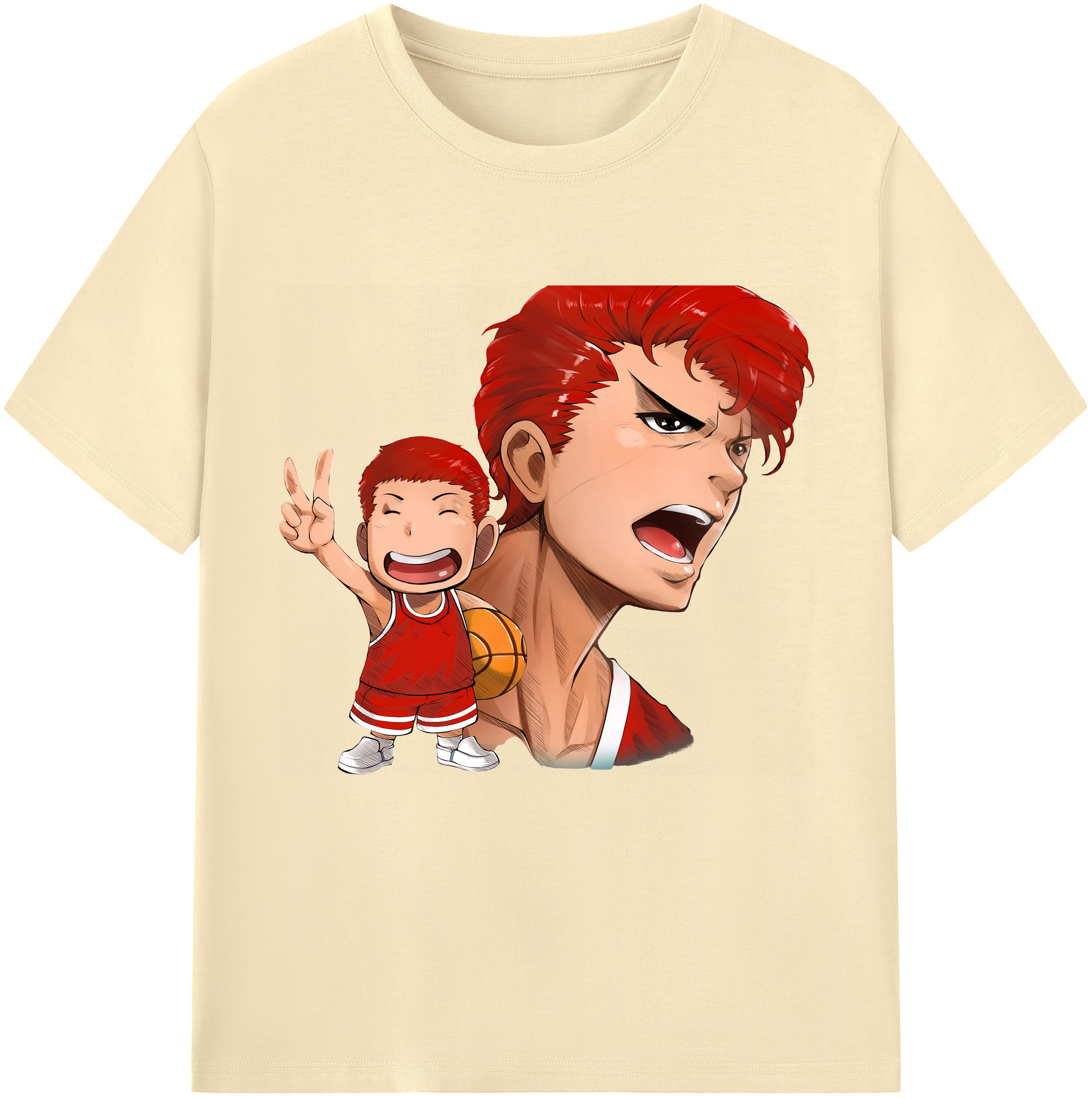 SLAM DUNK／スラムダンク 綿100％半袖Tシャツ（フロントプリント）