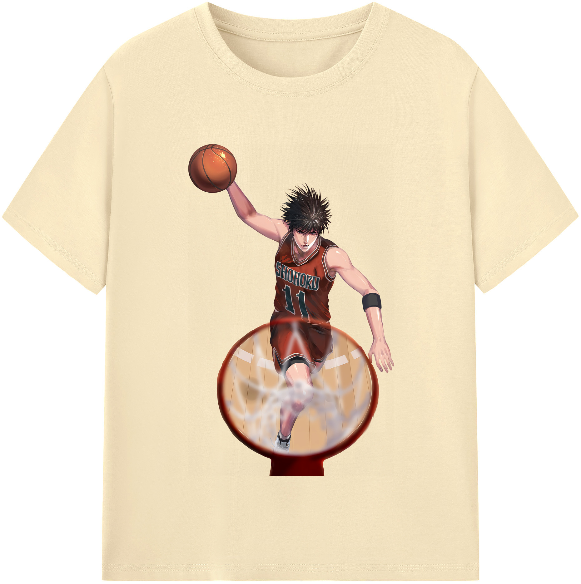 SLAM DUNK／スラムダンク 綿100％半袖Tシャツ（フロントプリント）